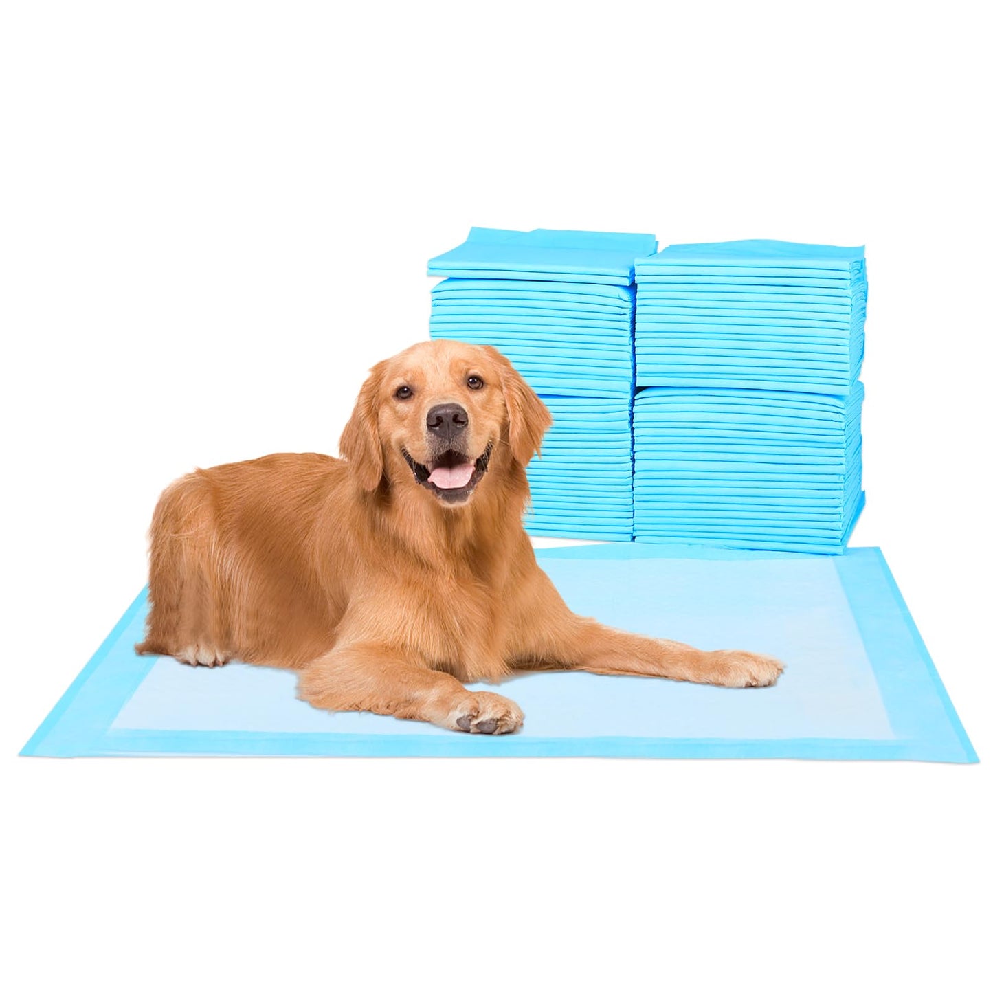 FluffyDream Super Absorbent Waterproof Dog and Puppy Pet Training Pad, Housebreaking Pet Pad,Blue (23.6"x23.6"(40PCS))