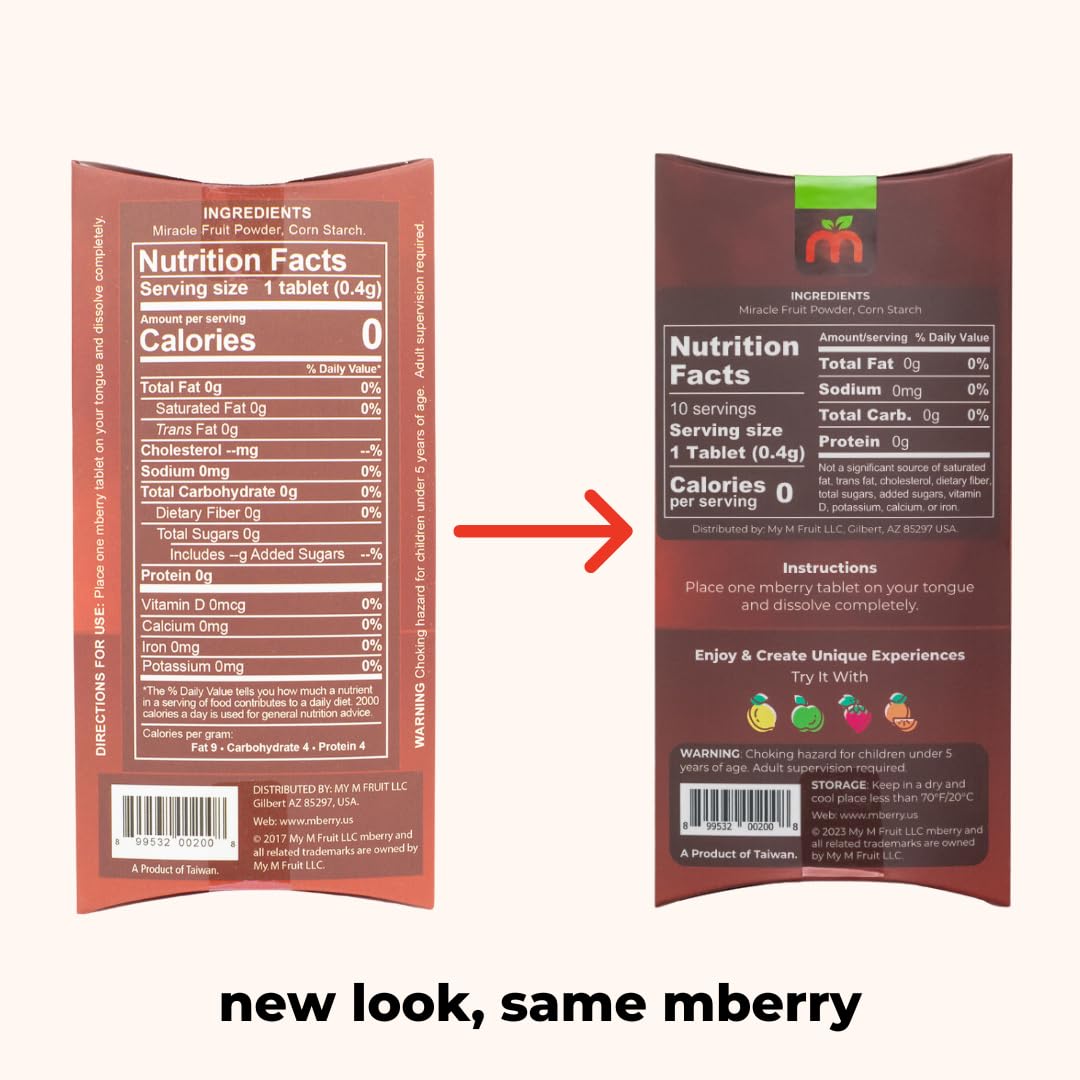 mberry Miracle Berry Tablets, Miracle Fruit Snacks, 10 Count, .12 Ounce, Pack of 1