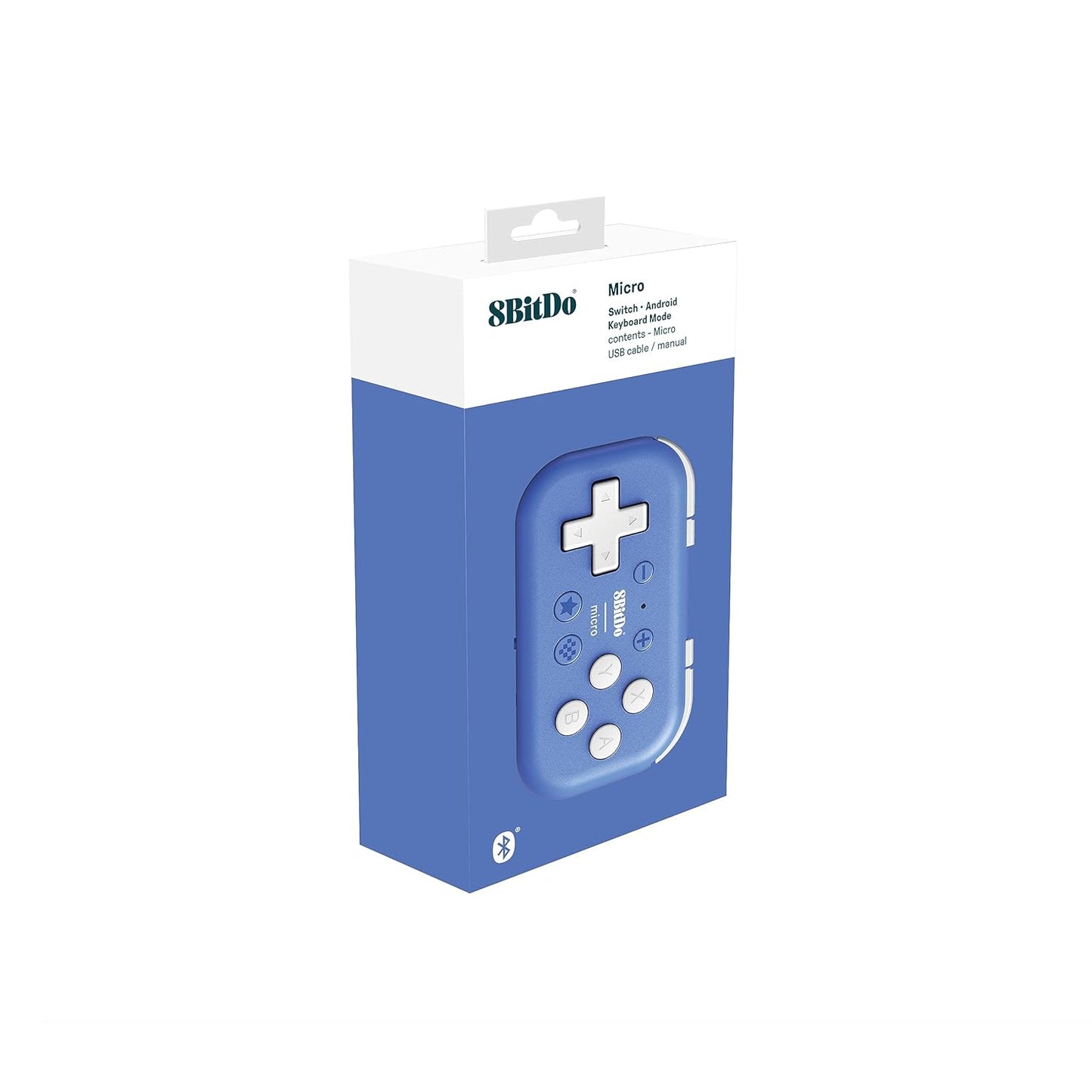 8Bitdo Micro Bluetooth Gamepad Pocket-sized Mini Controller for Switch, Android, and Raspberry Pi, Supports Keyboard Mode (Blue)