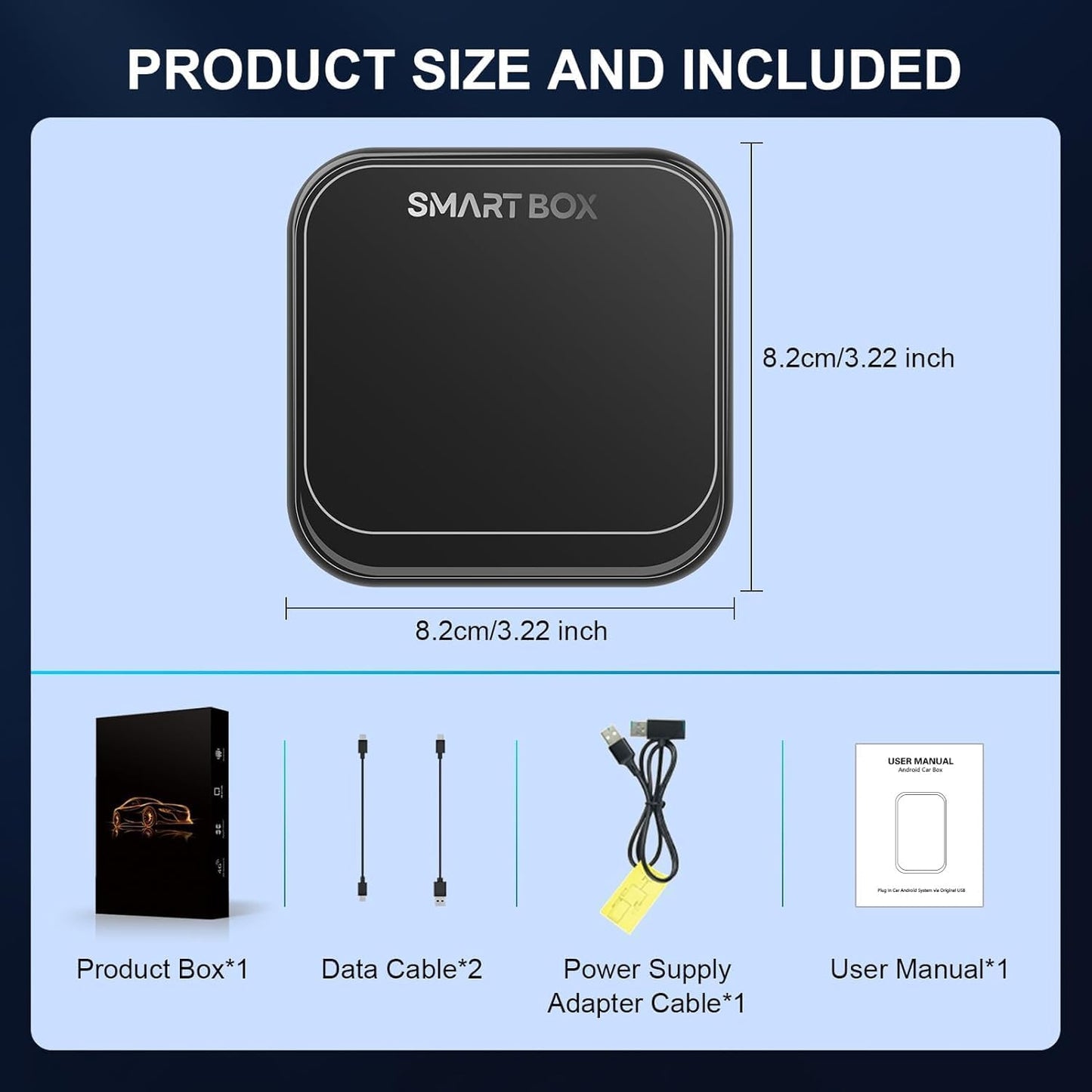 Bolidut 4 in 1 Wireless CarPlay Android Auto Wireless Adapter for iPhone, Upgrade Convert Smart AI Box Fits Netflix YouTube TikTok Stream Media Play Store TF Card for Cars with Wired Carplay (Black)