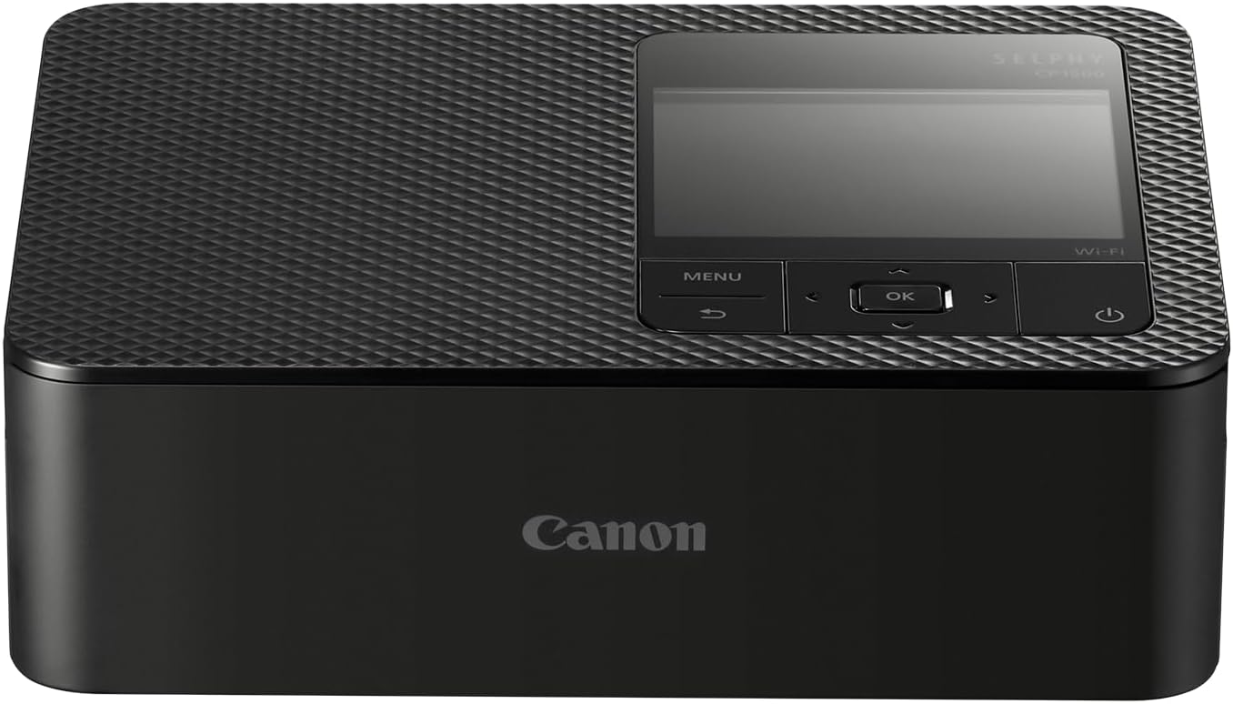 Canon SELPHY CP1500 Compact Photo Printer, Portable Photo Printer, Instant Photo Printer, Mobile Friendly, AirPrint, Black