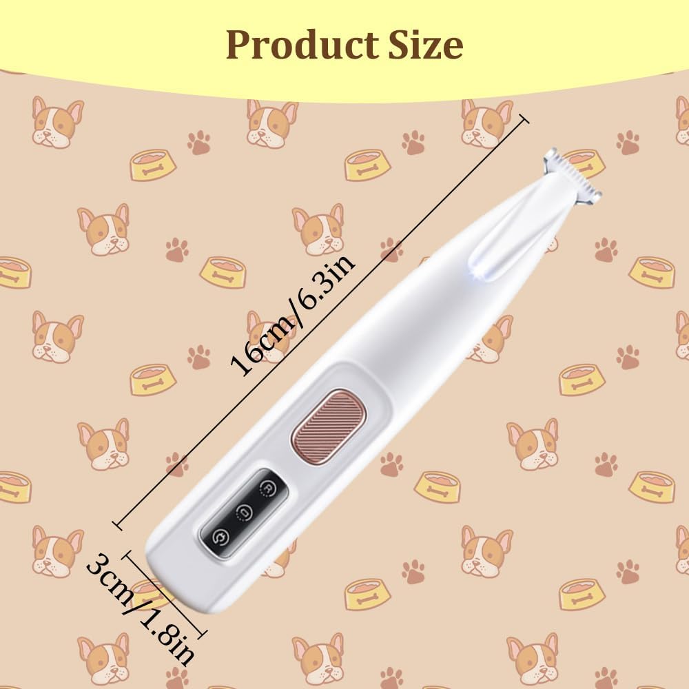 Yilia Upgrade Pet Micro Precision Trimmer, Multifunctional Pet Hair Clippers for Grooming with LED Light, Low Noise Waterproof Rechargeable Pet Paw Trimmer for Pet Paws, Eyes, Ears, Face, Rump (1PC)