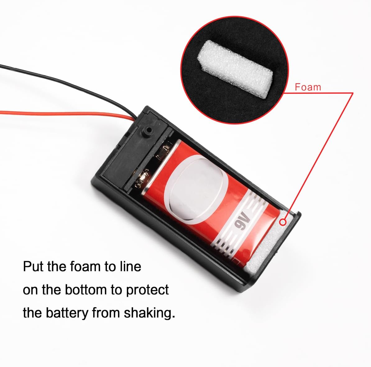 (Pack of 2) 9v Battery Holder, 9 Volt Battery Holder with Switch, 9v Battery Case with Switch