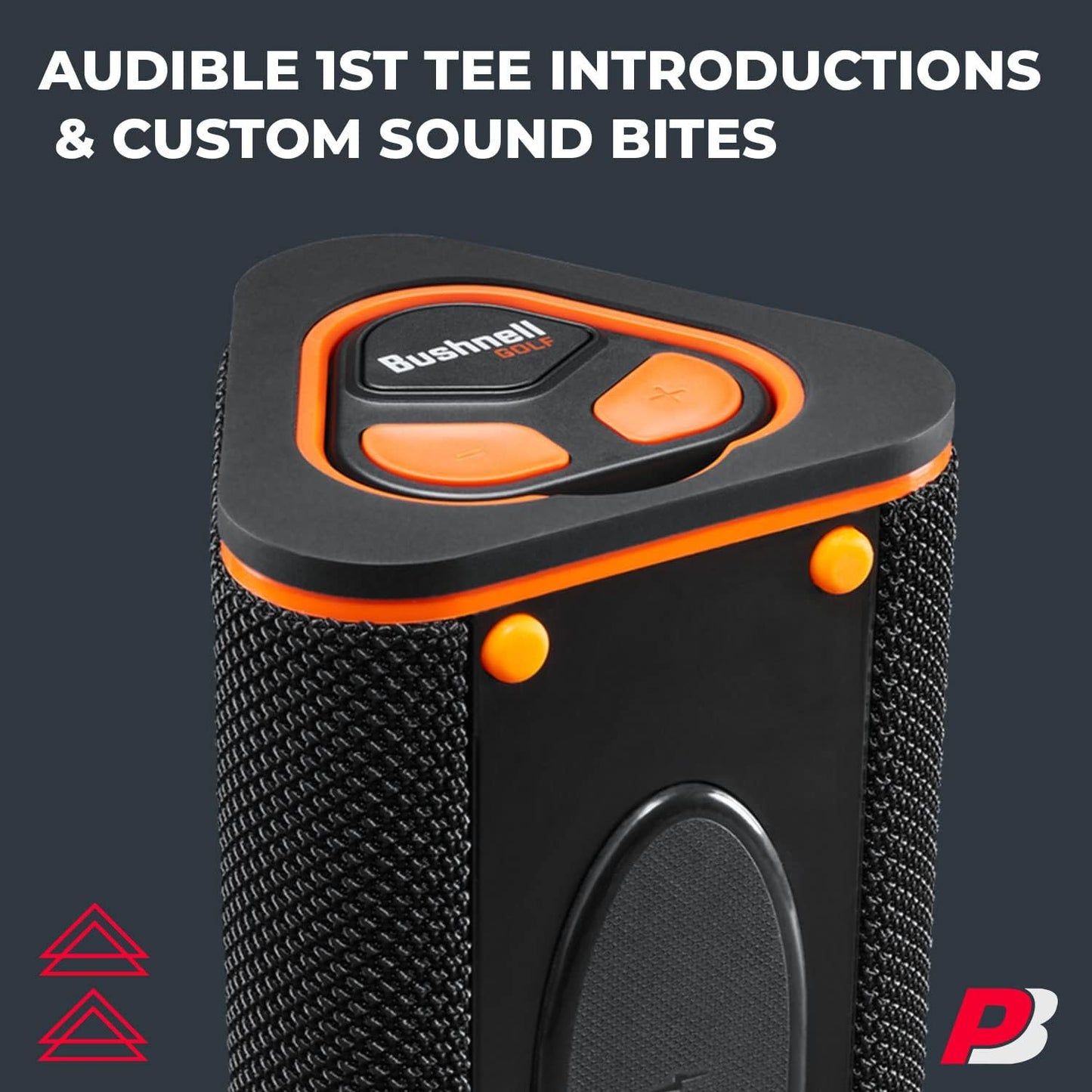 Bushnell Wingman View Golf Speaker Bundle - Easy-to-Read LCD Display, Bluetooth Music & Audible GPS Distances - Includes Wingman View & Protective Wingman Pouch