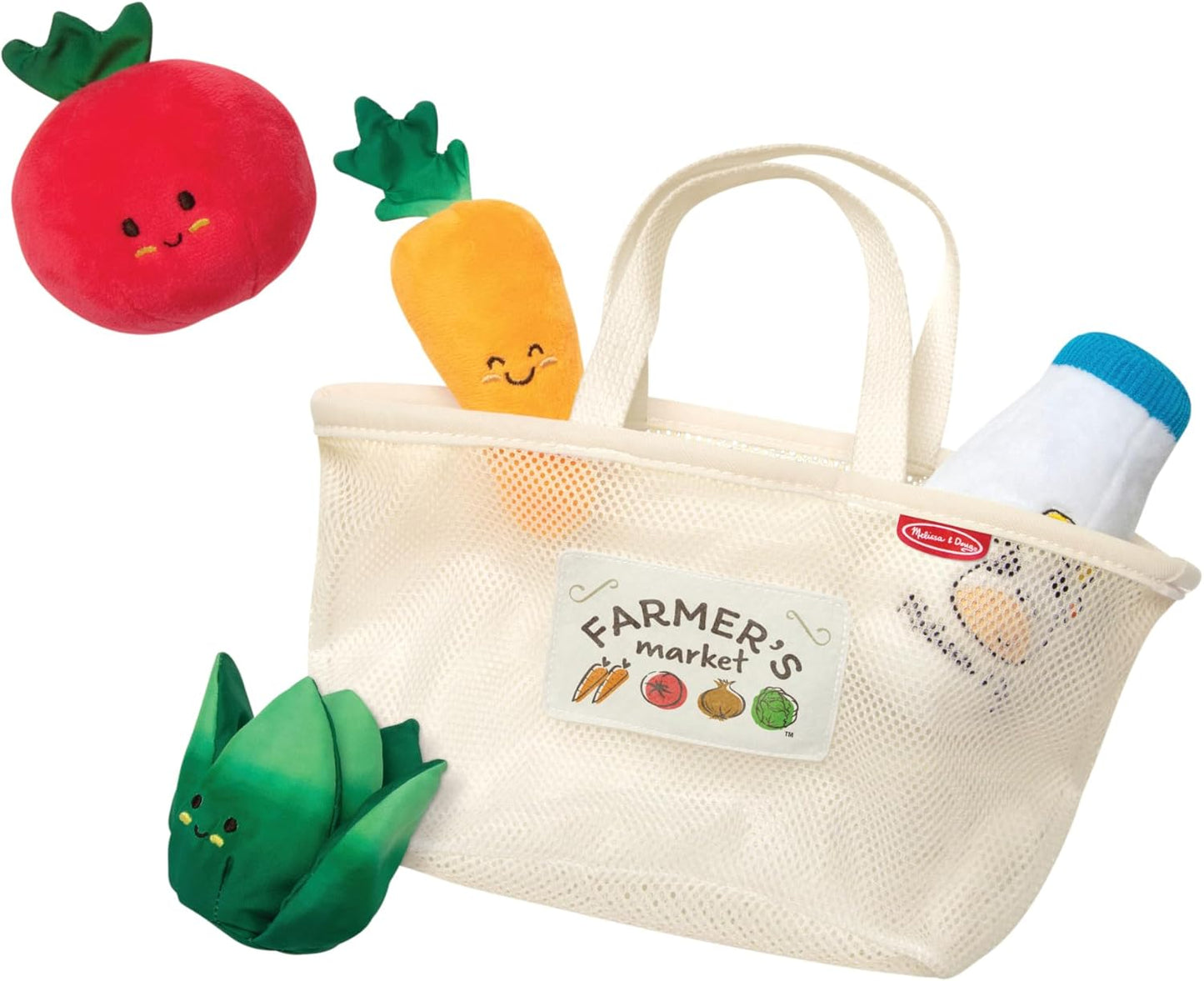 Melissa & Doug Multi-Sensory Market Basket Fill & Spill Toy - Pretend Play Food Menus Grocery Toys, Sorting And Stacking Multi-Sensory Toys For Infants And Toddlers Ages 1+