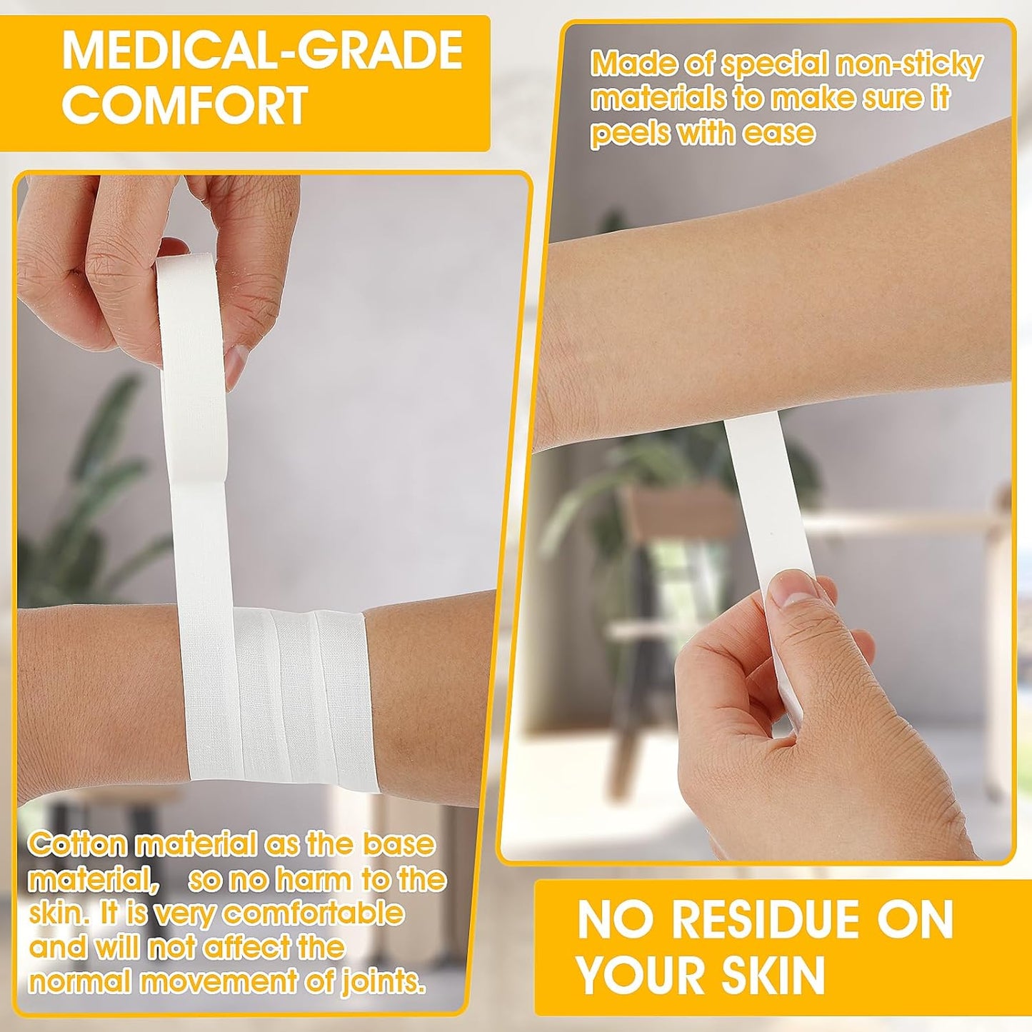 Finger Tape, White Extra Strong 0.6-Inch x 32-feet Athletic Tape for Fingers Feet Sweat Volleyball Finger Tape for Outdoor Sports Climbing Football (2)