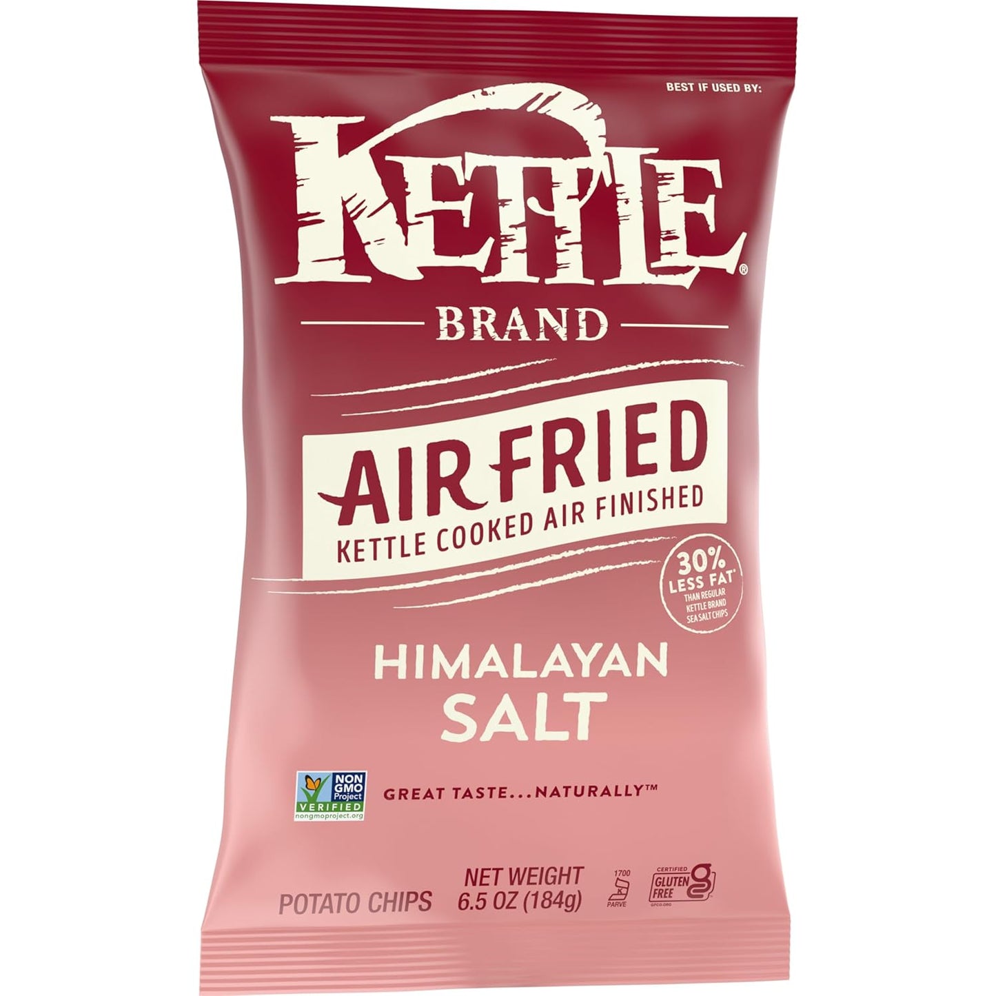 Kettle Brand Potato Chips, Air Fried Himalayan Salt Kettle Chips, 6.5 Oz Bag