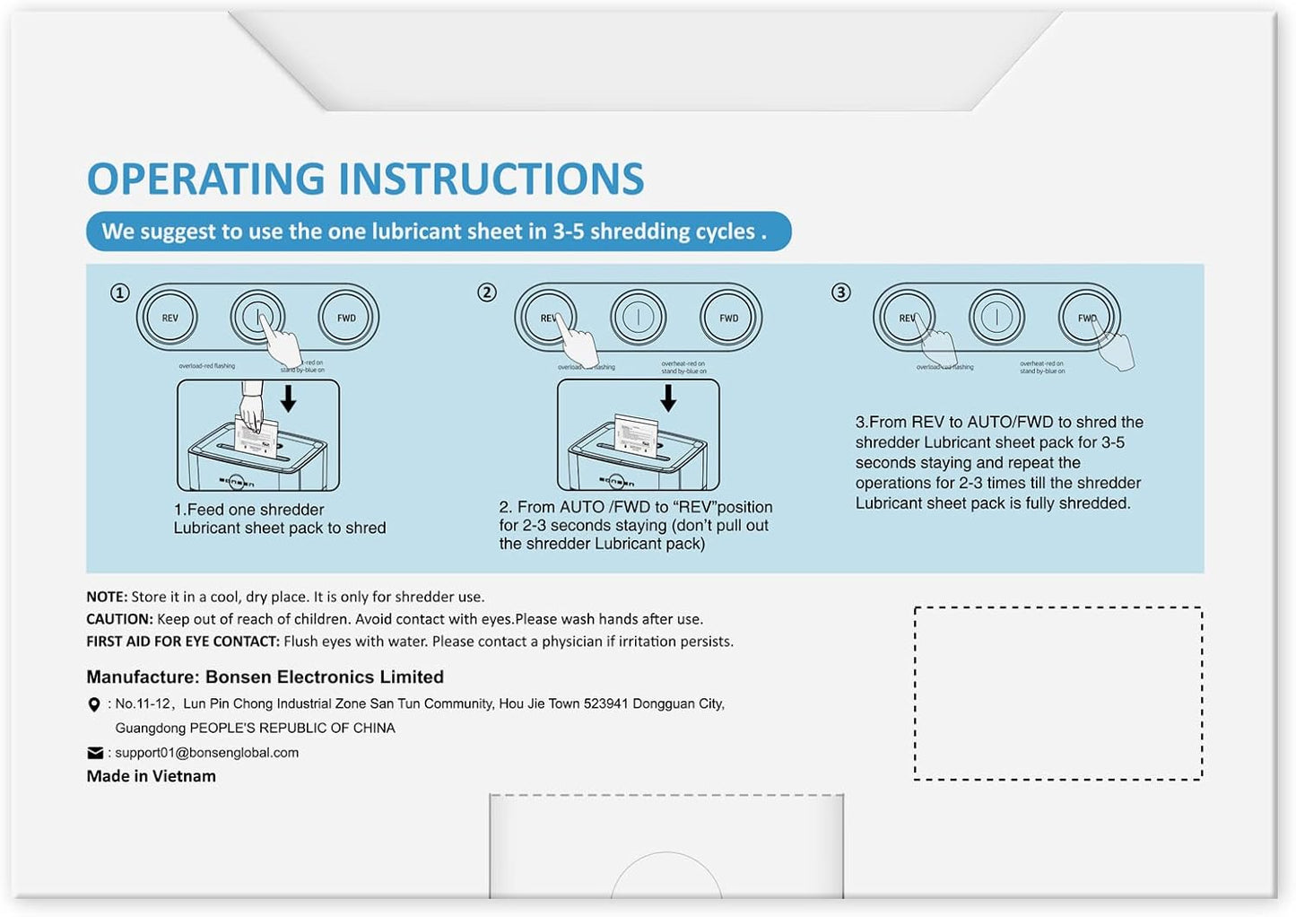 BONSEN Paper Shredder Sharpening & Lubricant Sheets-Pack of 50