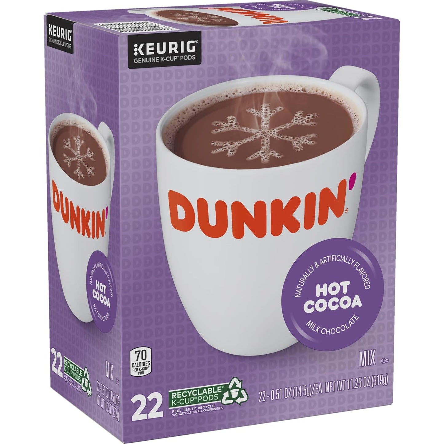 Dunkin' Donuts® Milk Chocolate Hot Cocoa Single-Serve K-Cup®, Box Of 22