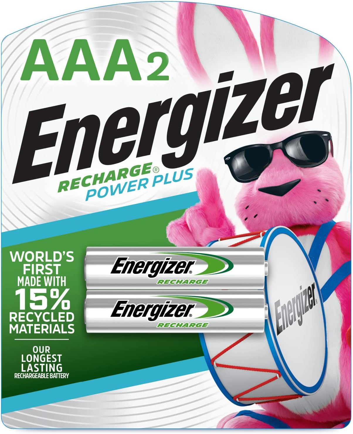 Energizer AAA Batteries, Pre-Charged Triple A Rechargeable Batteries, 2 Count