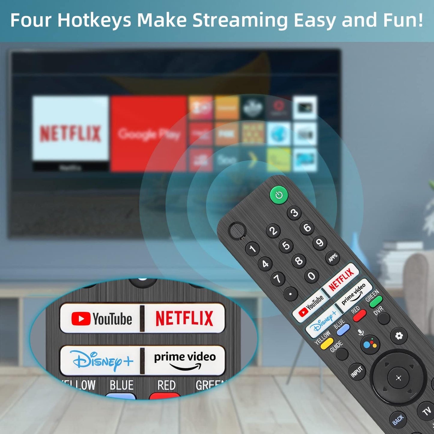 for Sony TV Remote Replacement, for All 2019-2024 Sony Remote for Sony Bravia TV Remote with Voice Command. for Sony Smart TV XR/XBR/KD/K Series 4K LED OLED Google/Android TVs. 1-Year Full Warranty.