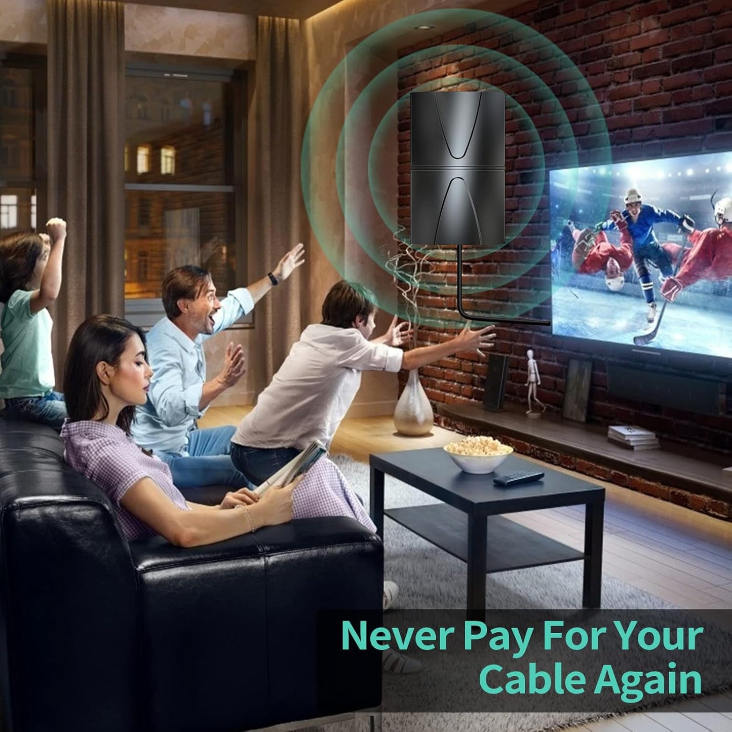 2024 Updated Amplified TV Antenna,1400 Miles Range Indoor/Outdoor Antenna for Smart TV and All Older TV's,Digital TV Antenna with Thick Coaxial Cable and Amplifier