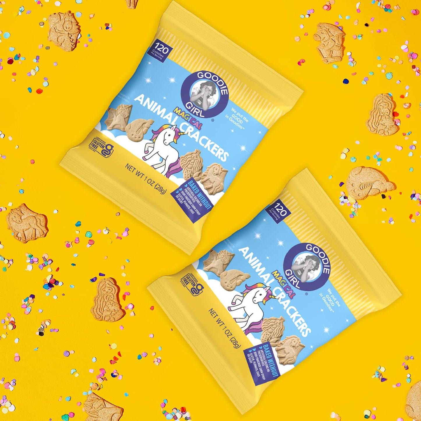 Goodie Girl, Magical Animal Crackers Snack Packs | Gluten Free, Peanut Free, Dairy Free, Egg Free | 120 Calories Each (Pack of 10)