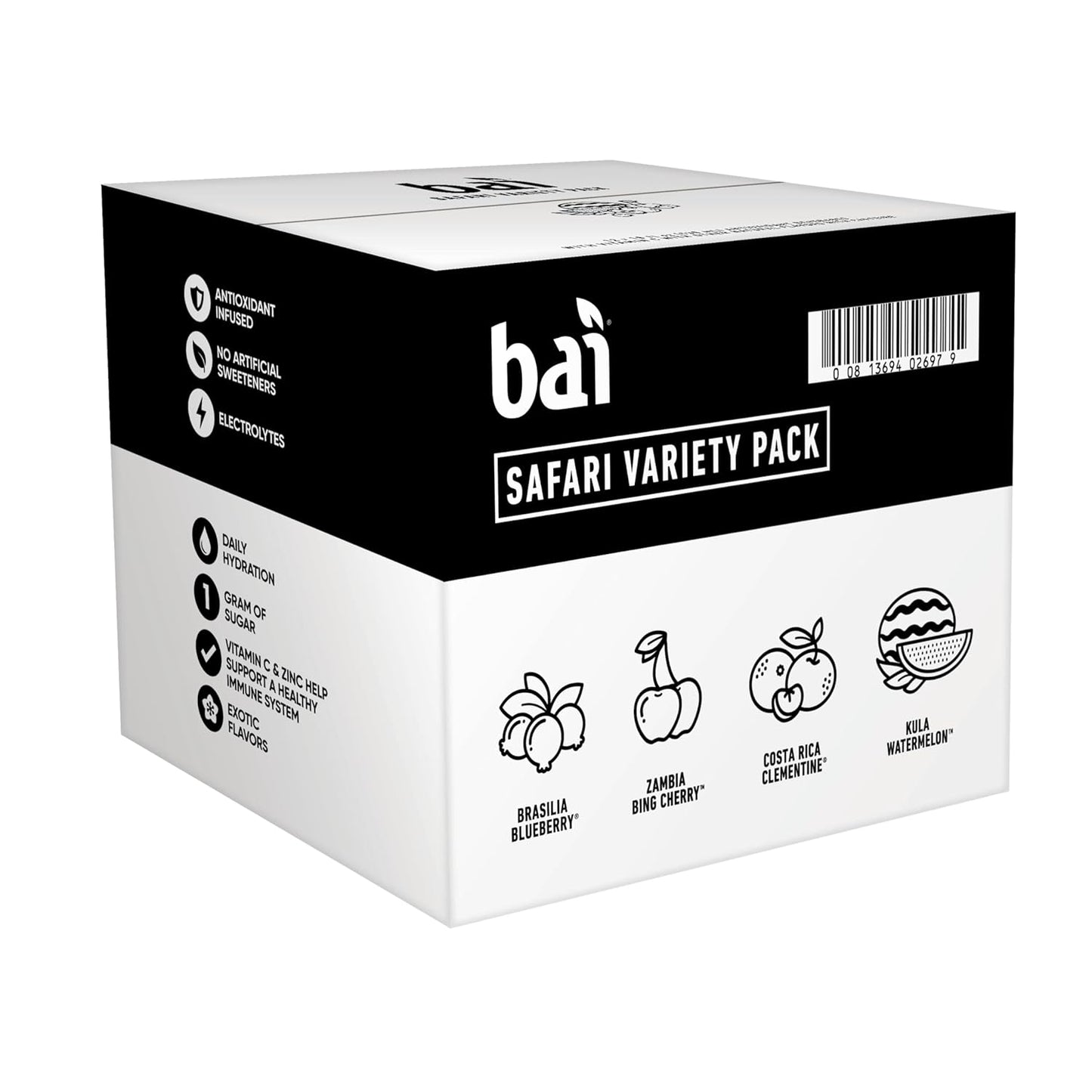 Bai Flavors Variety Pack, Antioxidant Infused Water Beverage, with Vitamin C and No Artificial Sweeteners, 18 fl oz bottles, 12 pack