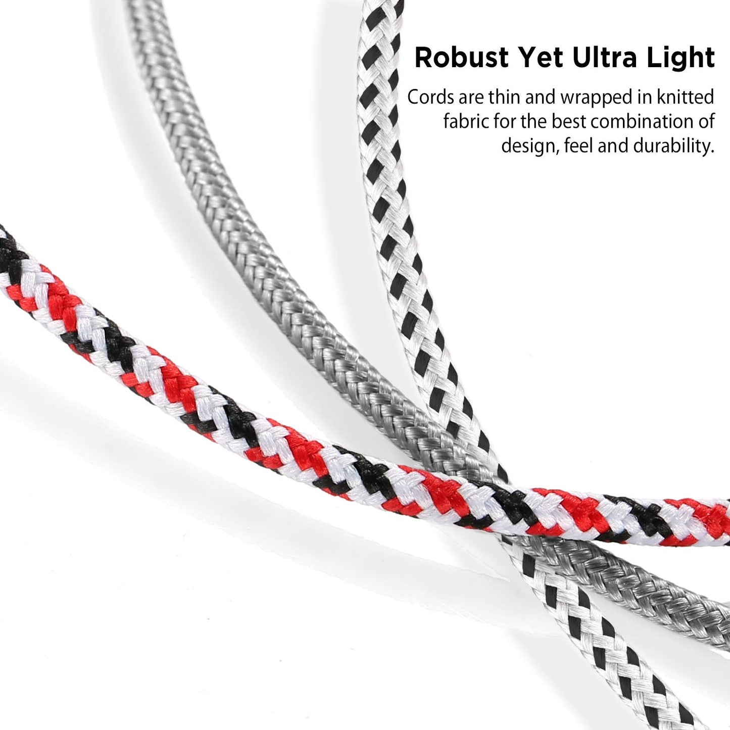 DUKABEL Headphone Splitter, Knitted 3.5mm Audio Splitter TRS 3-Pole Aux Splitter Cable for Headphones Earphones Speakers -Zebra White