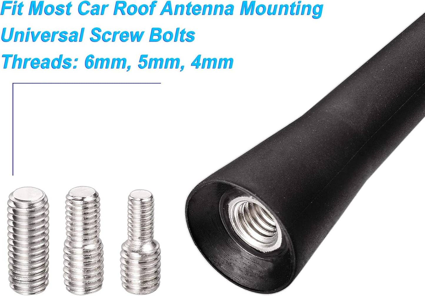 Bingfu Universal Vehicle Roof Mount Rubber Car Antenna Replacement Mast 9inch Compatible with Jeep Ford GMC Dodge Chevrolet Toyota Hyundai Infiniti Kia Nissan Chevy Mazda 3 Subaru Forester Vehicles