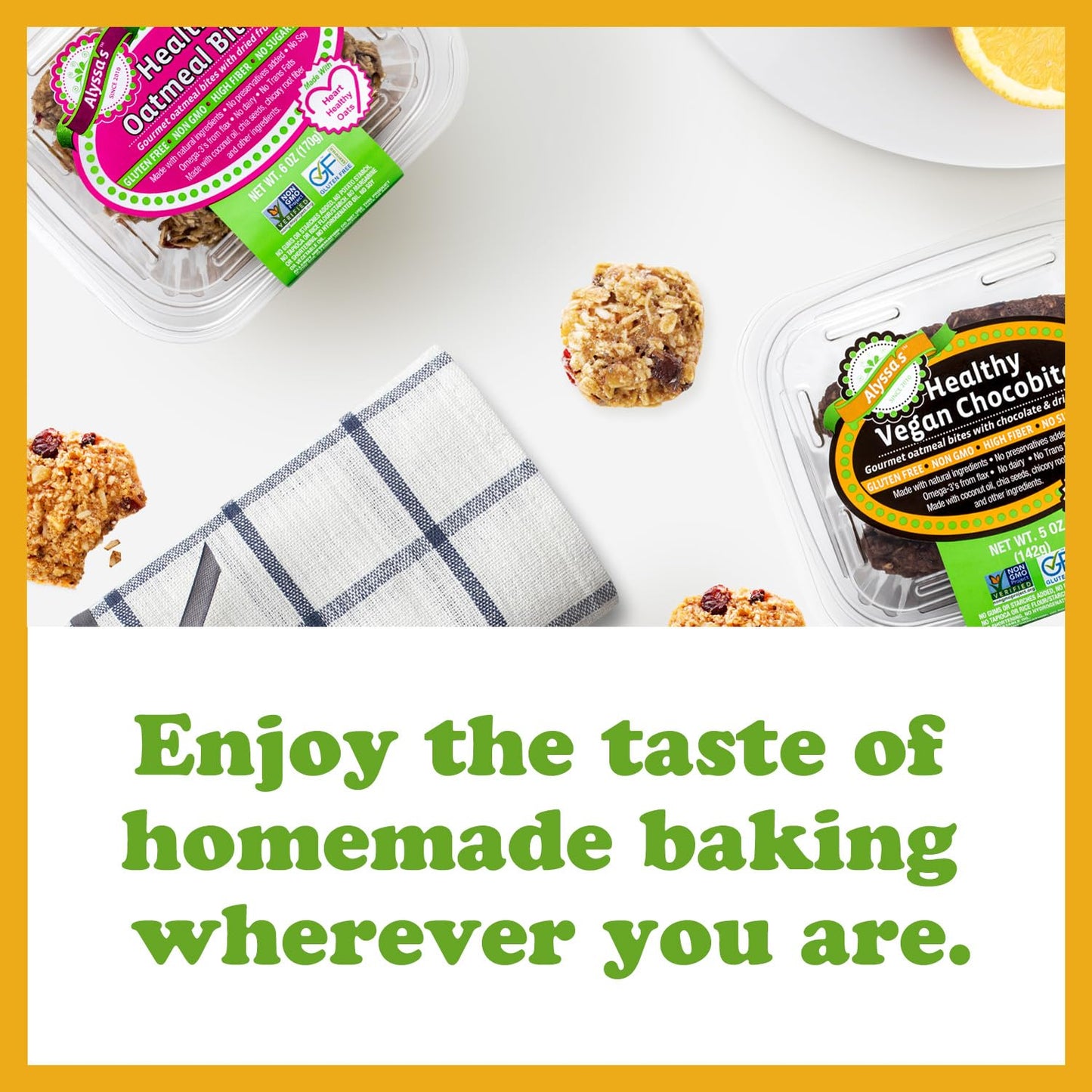 Alyssa’s Vegan Oatmeal Bites ⎸ Gluten Free Cookies, Healthy Snacks from the Bakery ⎸ Dairy Free, Sugar Free, Low Carb, Keto Protein Snacks ⎸ Gluten Free Snacks for Kids ⎸ 8 Cookies per box, 1 Pack