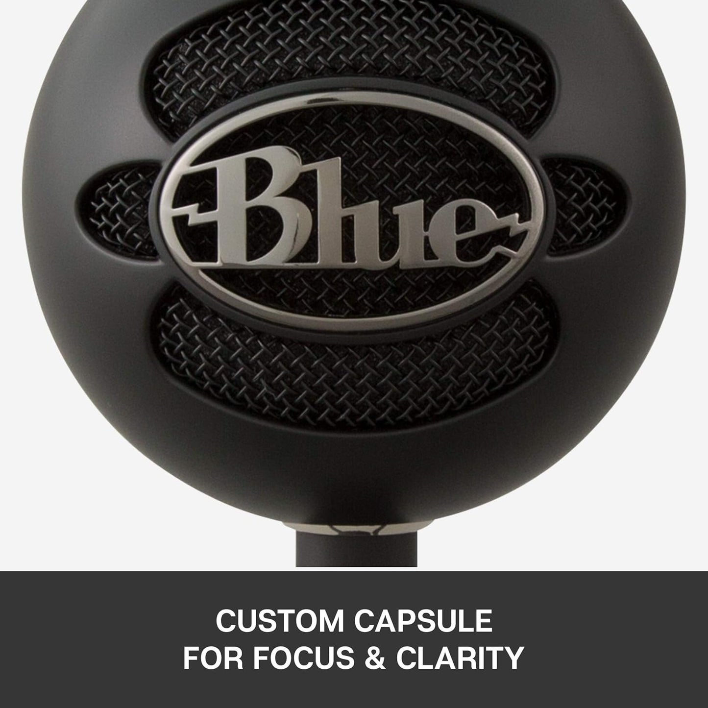 Blue Snowball iCE USB Microphone for PC, Mac, Gaming, Recording, Streaming, Podcasting, with Cardioid Condenser Mic Capsule, Adjustable Desktop Stand and USB Cable, Plug 'n Play - Black