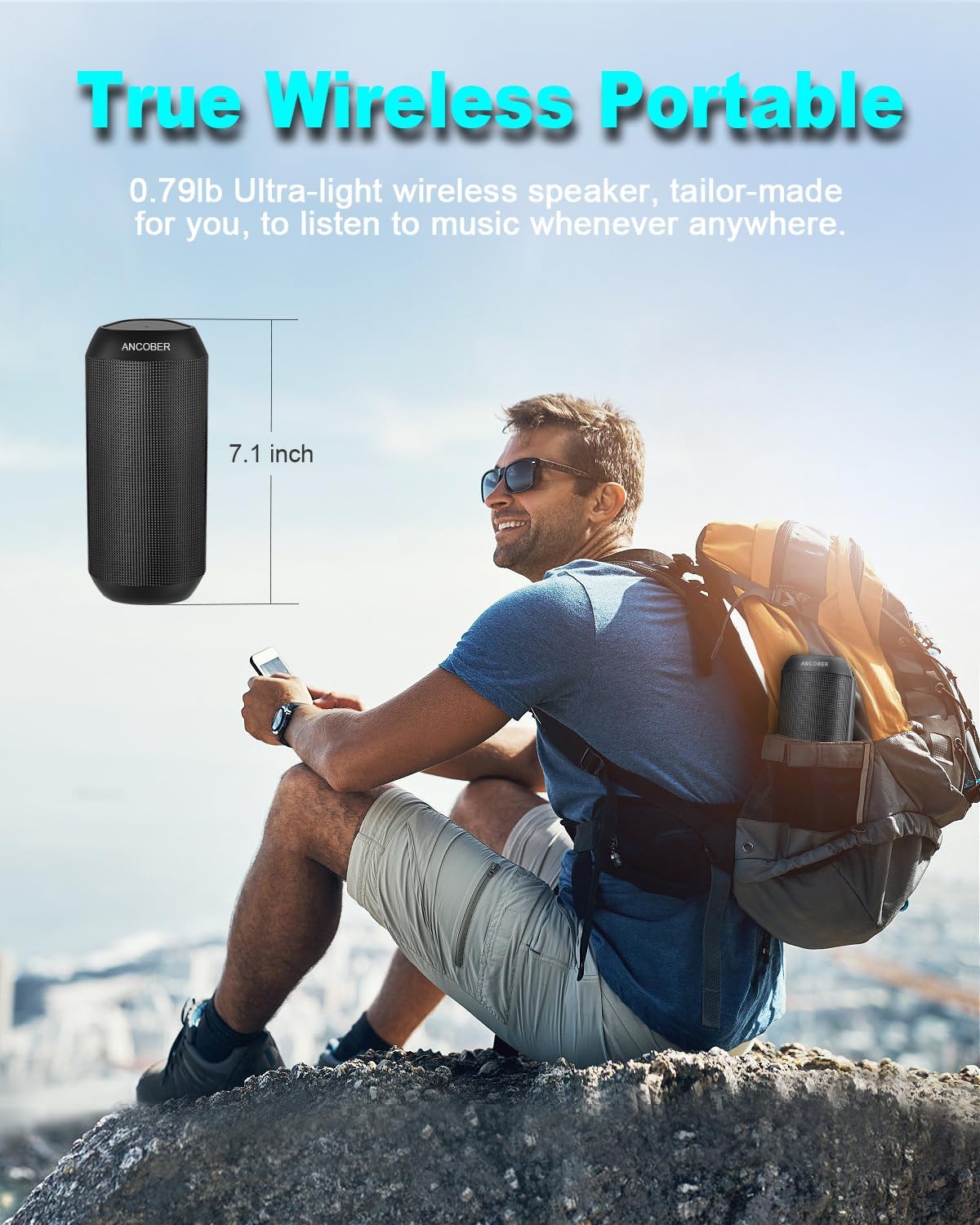 Bluetooth Speaker, Wireless Portable, HD Stereo Sound,with Cool Dynamic LED Lights, IPX4 Waterproof, BT5.3, Dual Surround Pairing, Him Her Man Teens Electronic Gadgets Gifts, for Outdoor Camping Party