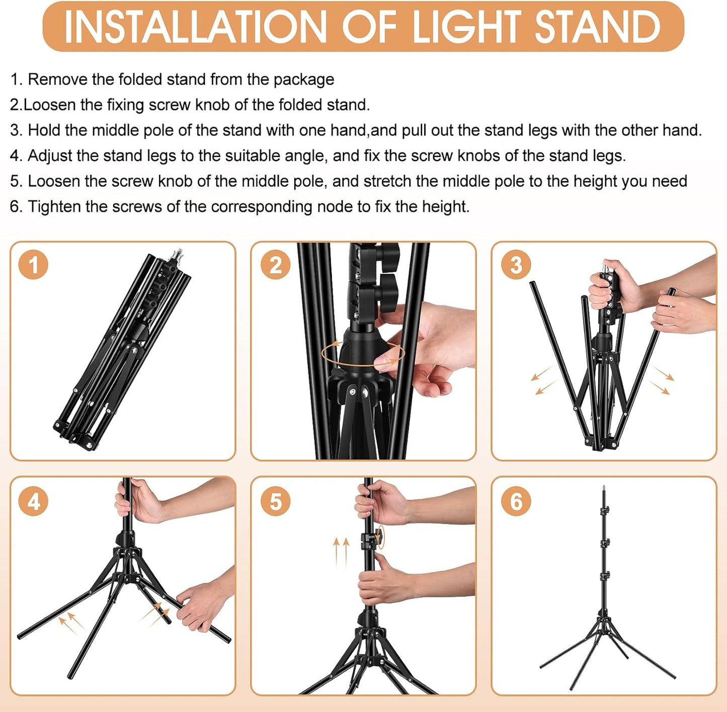 13 inch Ring Light with Floor Stand(Ringlight Kit Totally 70.6" Tall), LED Circle Light with Phone Holder, for Photo Selfie, Video Recording, Zoom Meeting