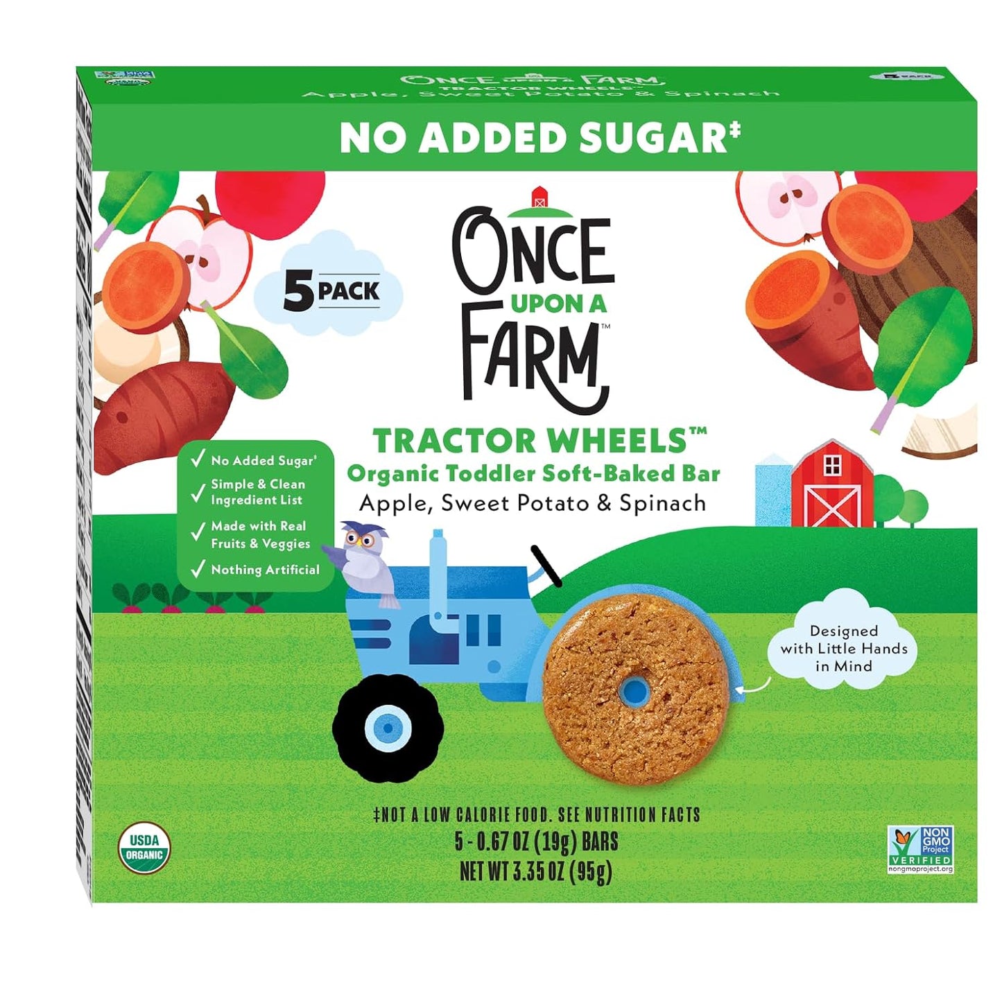 Once Upon a Farm Tractor Wheel Bar, Apple, Sweet Potato & Spinach