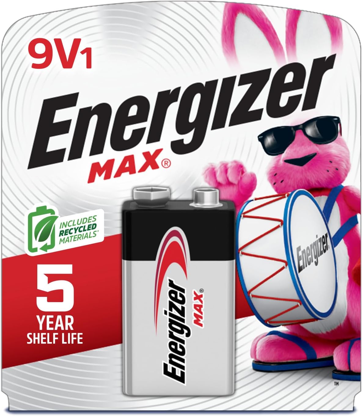 Energizer MAX 9V Batteries (1 Pack), 9 Volt Alkaline Batteries