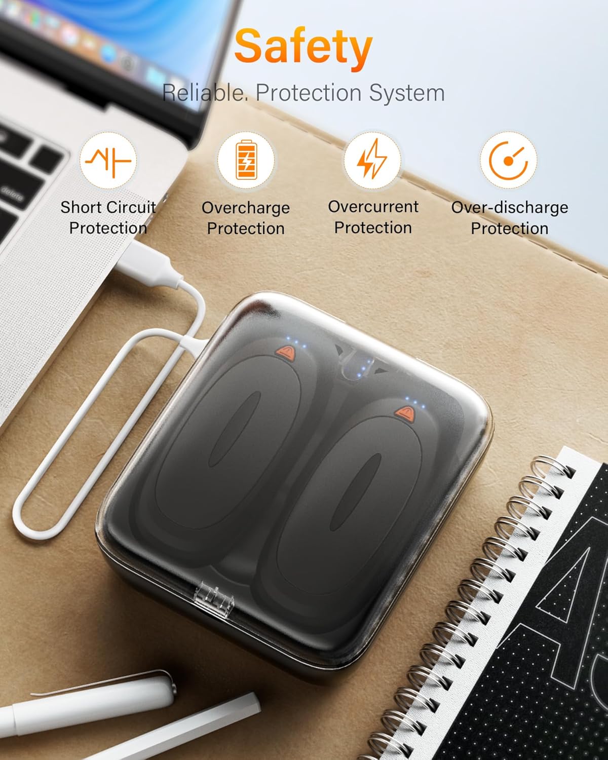AI Hand Warmers Rechargeable 14000mAh with Charging Case, SUMAROK 2 Pack Portable HandWarmers, Reusable Electric Pocket Heater for Hunting, Camping Gear, Golf, Outdoors, Gifts for women, men, Raynauds