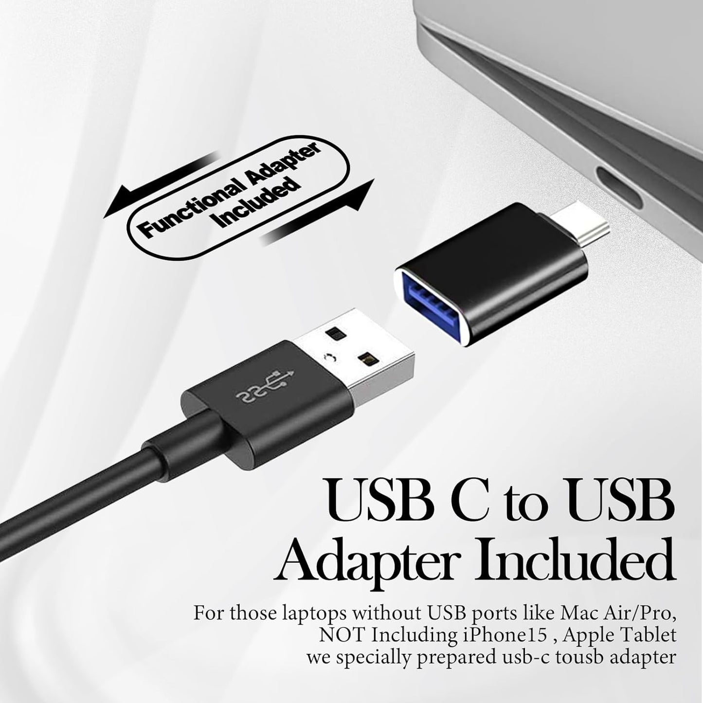 Computer Speakers for Desktop Monitor,Single USB Speakers for Desktop PC,Laptop Speaker with Loud Sound,Volume Control Easily Clamps to Monitors(USB-C to USB Adapter Included) (Black)