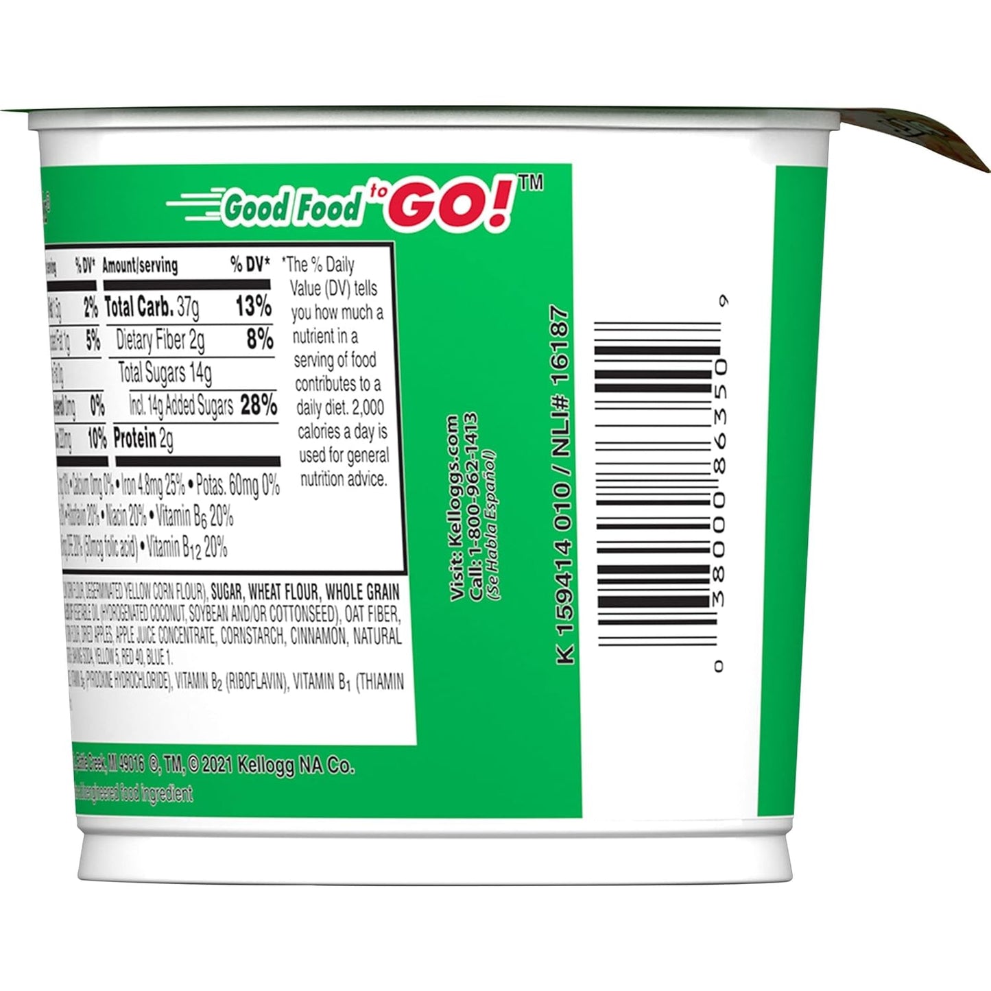 Kellogg's Apple Jacks Breakfast Cereal Cups, Kids Cereal, Family Breakfast, Original, 1.5oz Cup (1 Cup)