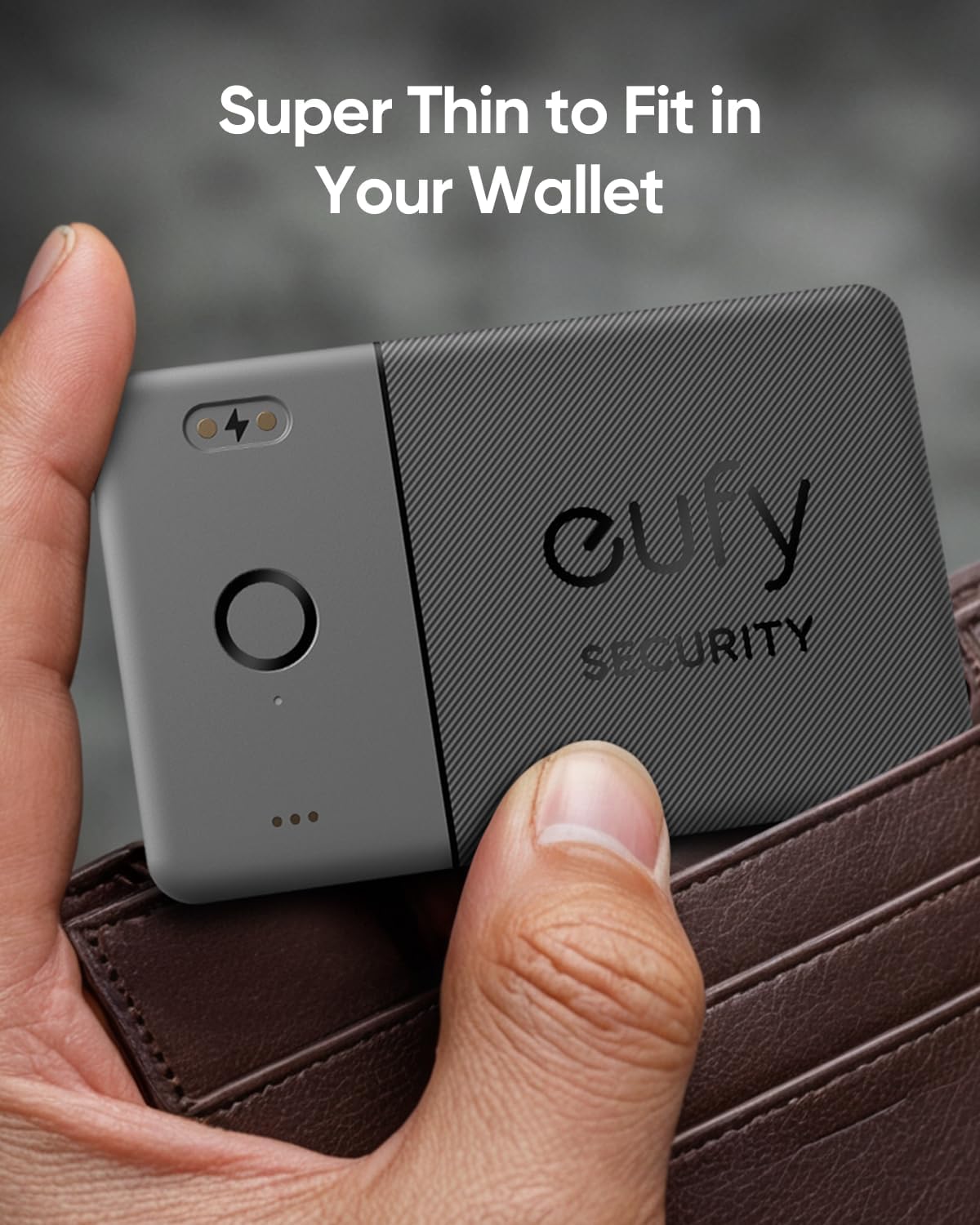 eufy SmartTrack Card E30 (Black, 1-Pack), Rechargeable, Works with Apple Find My (iOS Only), Bluetooth Tracker, Perfect for Wallet, Passport, and Laptop, Water Resistant. (Android not Supported)