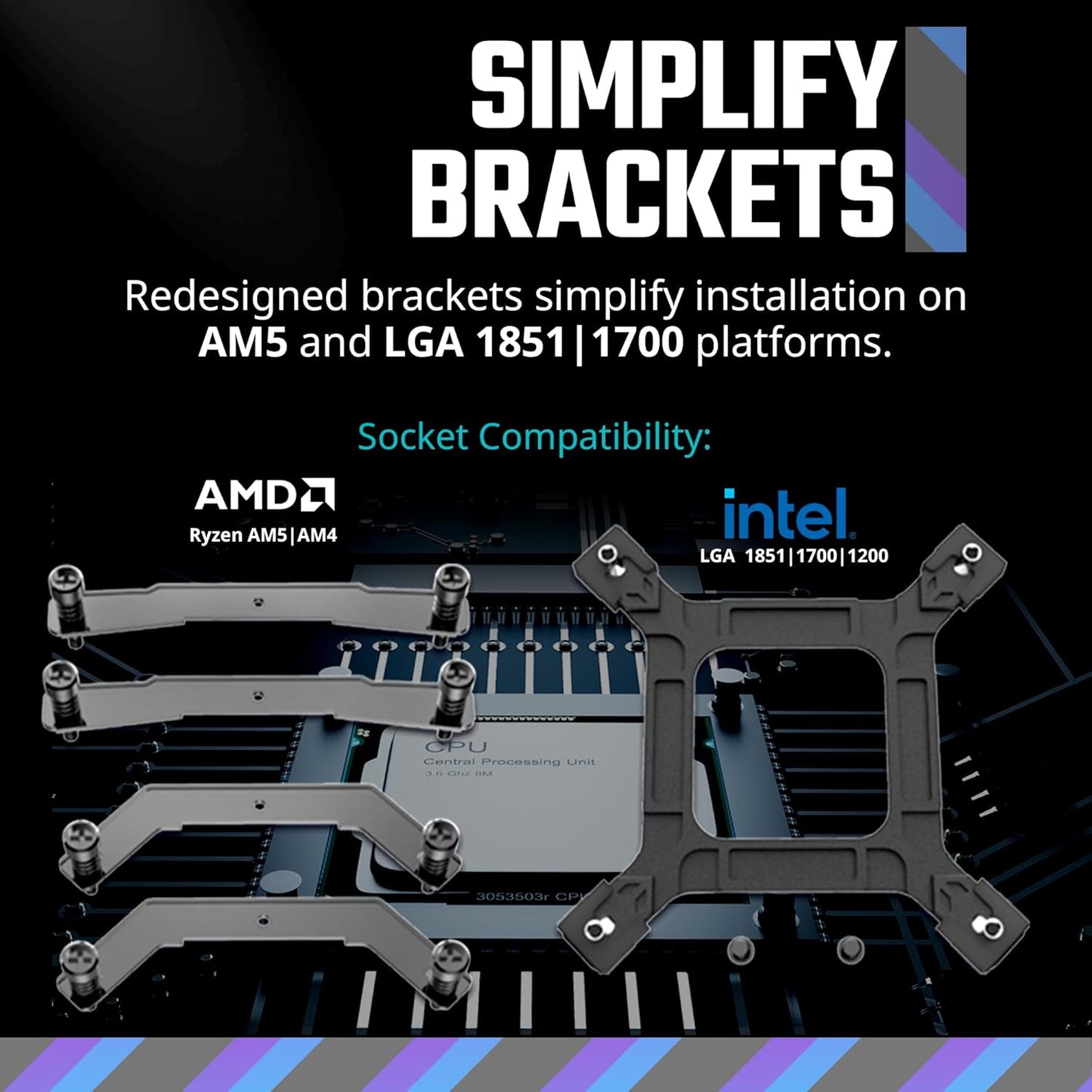 Cooler Master 360 Atmos High Performance Close-Loop AIO Liquid Cooler, R9|i9 Dual Chamber Pump, Customize Cover, Sickleflow Edge PWM, aRGB Lighting, AMD Ryzen AM5|4, Intel LGA 1851|1700 Platform