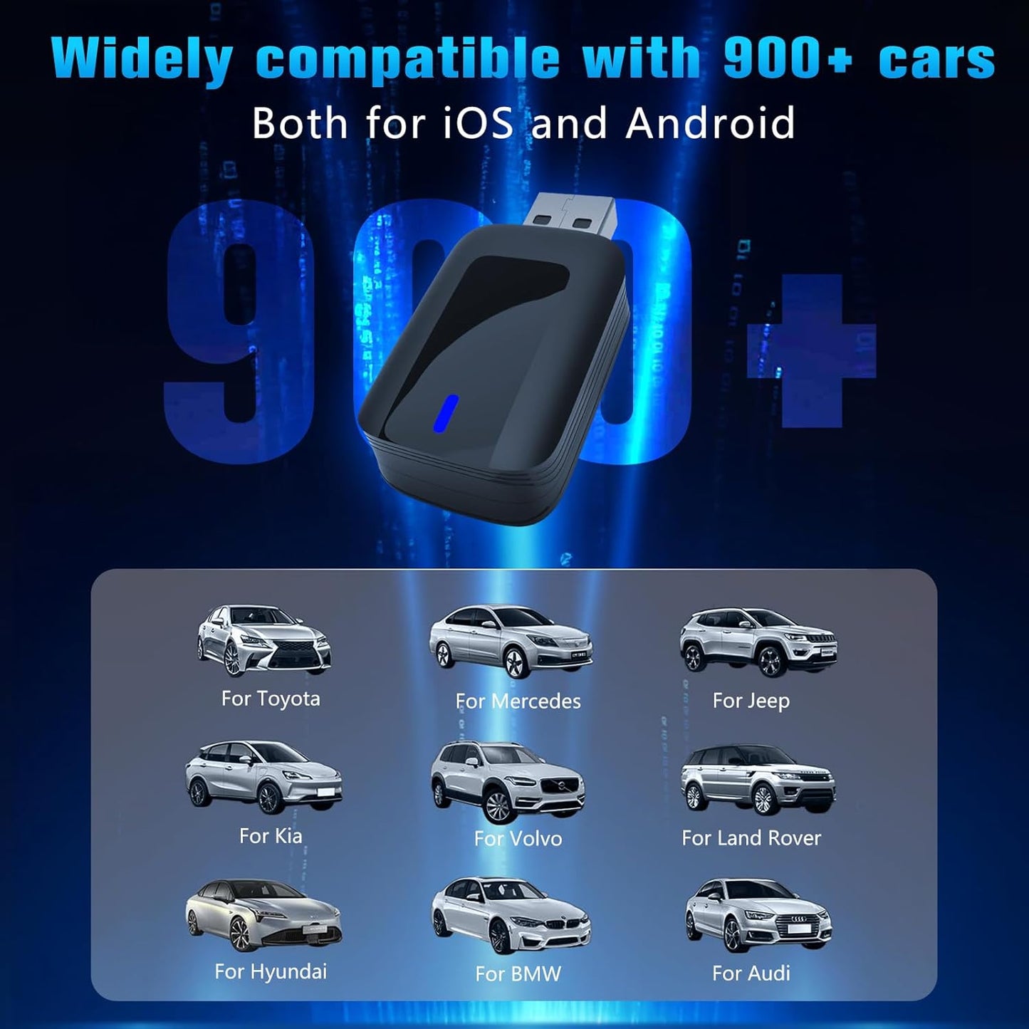 CarPlay Wireless Adapter for iPhone and Android Auto, Wireless CarPlay Dongle for Cars from 2016 and iOS 10+ USB Type-C (CarPlay Wireless Adapter)