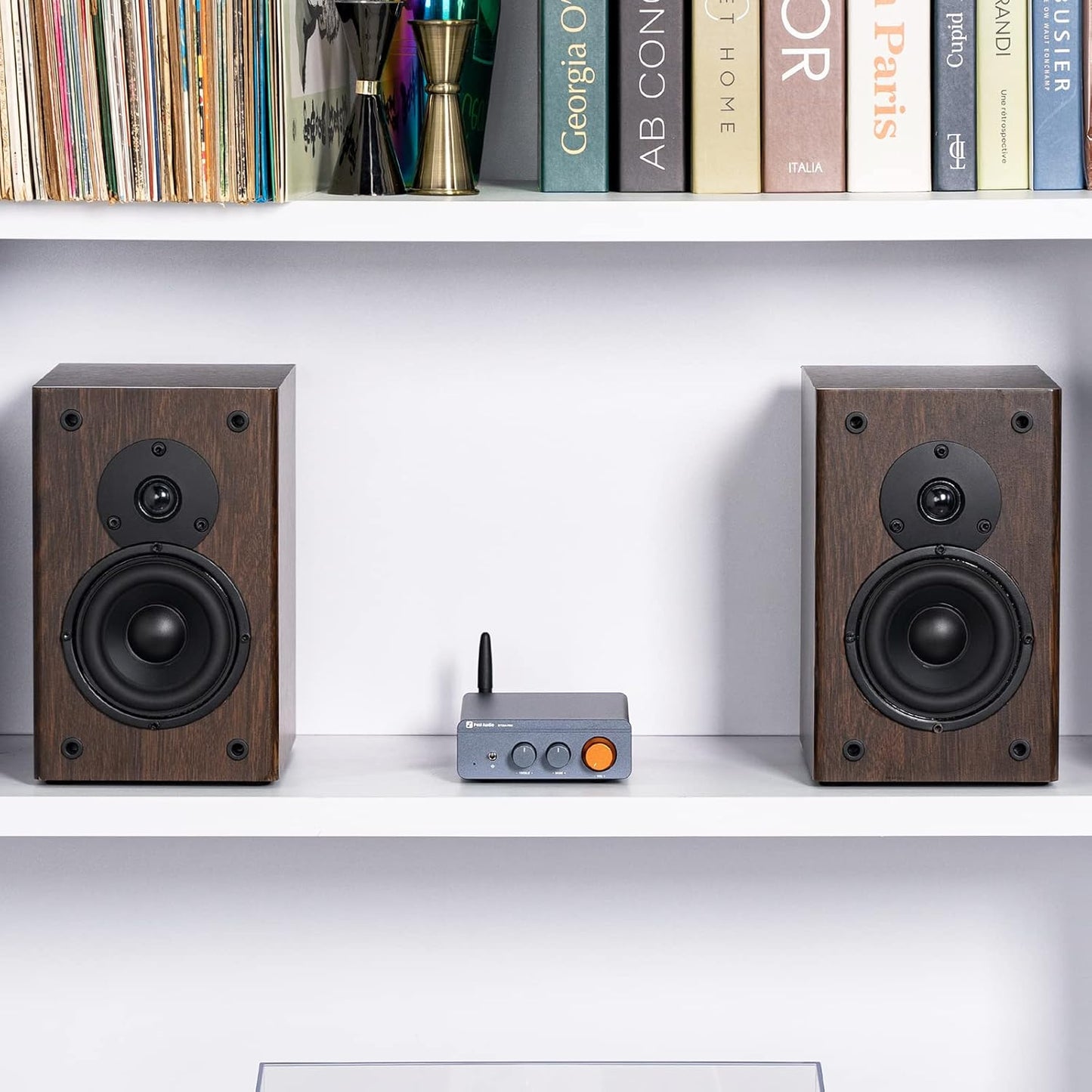 Fosi Audio BT20A Pro Bluetooth 5.0 Amplifier, 300W x2 Wireless Amp, TPA3255 2 Channel Mini Class D Integrated Home Audio Outdoor Stereo Receiver with Bass Treble Control for Passive Speakers