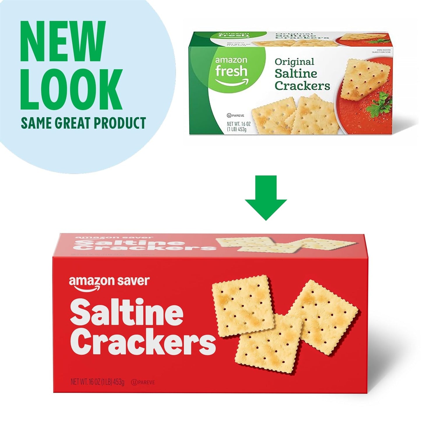 Amazon Saver, Saltine Crackers, 16 Oz (Previously Happy Belly, Packaging May Vary)