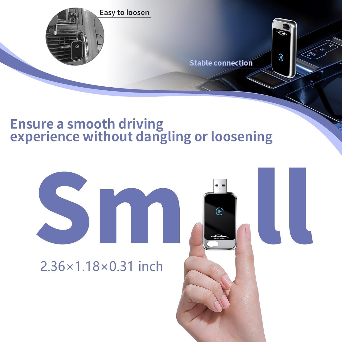2-in-1 Wireless Carplay Adapter, Wireless Car Play and Android Auto Adapter Convert Wired to Wireless Dongle for Apple Android,Plug and Play Stable Connection for iOS 10+&Android 10+ for Car from 2016