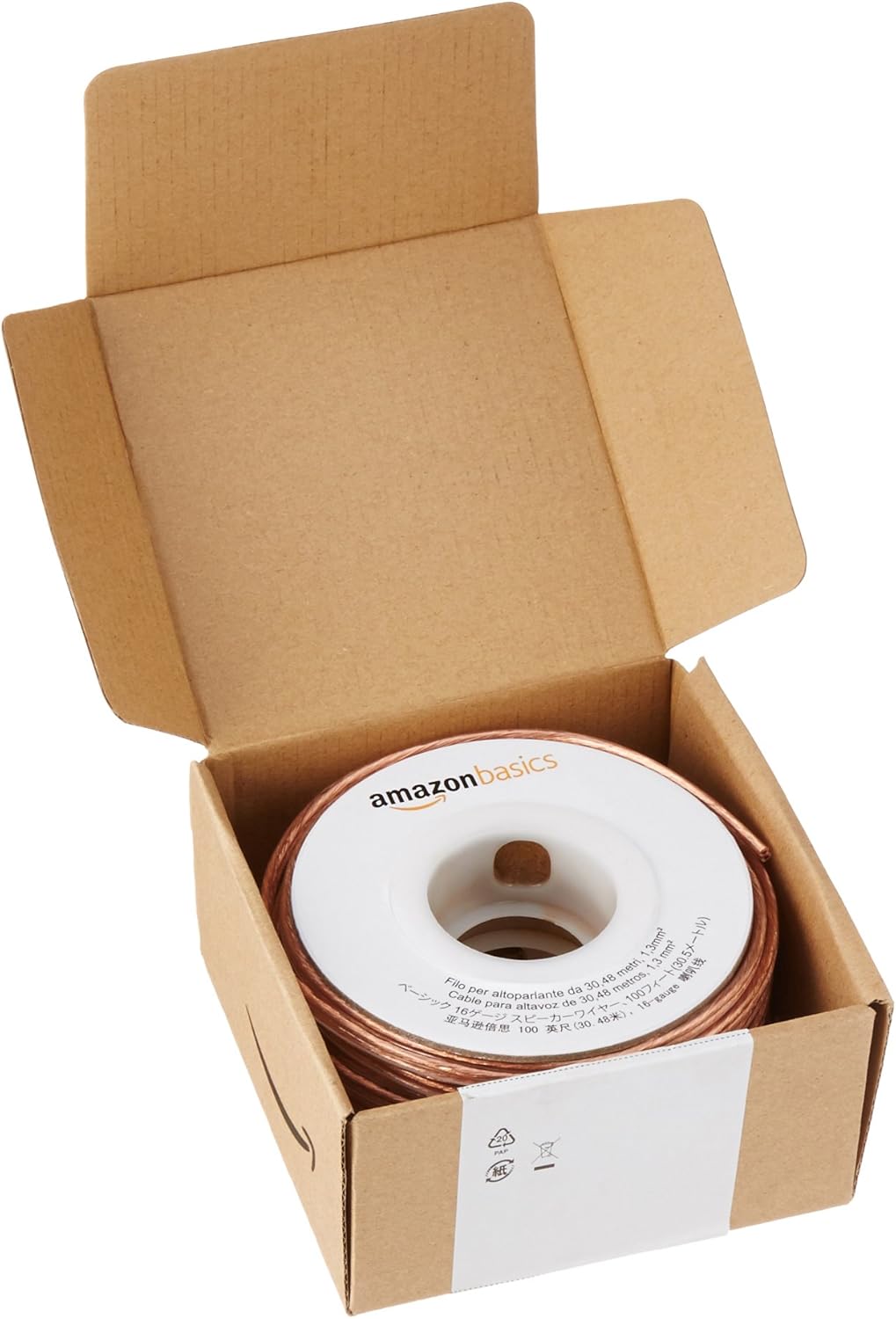 Amazon Basics 16-Gauge Speaker Wire Cable, 100 Feet, Bronze