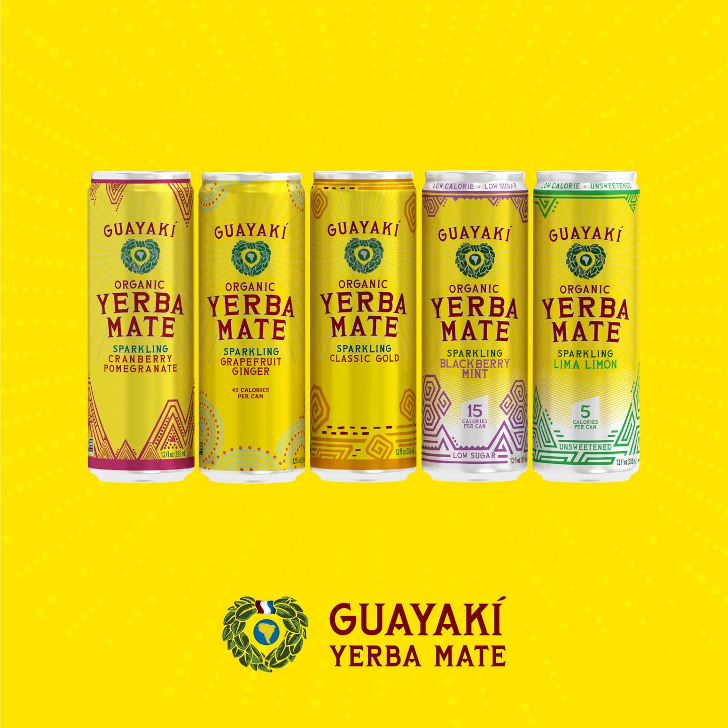Guayakí Yerba Mate, Sparkling Energy Drink Alternative, Organic Cranberry Pomegranate Flavor, 12 Oz (Pack of 12), 80mg Natural Caffeine, Smooth Energy & Focus, Carbonated Beverage