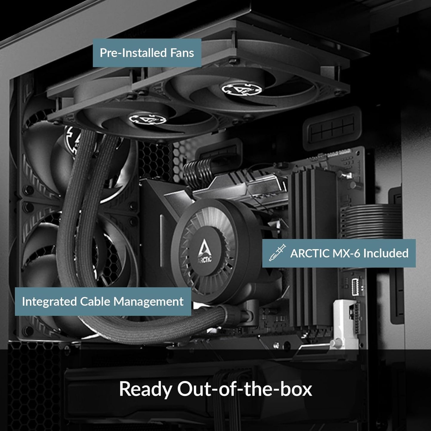ARCTIC Liquid Freezer III 240 - CPU AIO Water Cooler, Water Cooling PC, Intel & AMD, Efficient PWM-Controlled Pump, Fan: 200–1800 RPM, LGA1851 and LGA1700 Contact Frame - Black