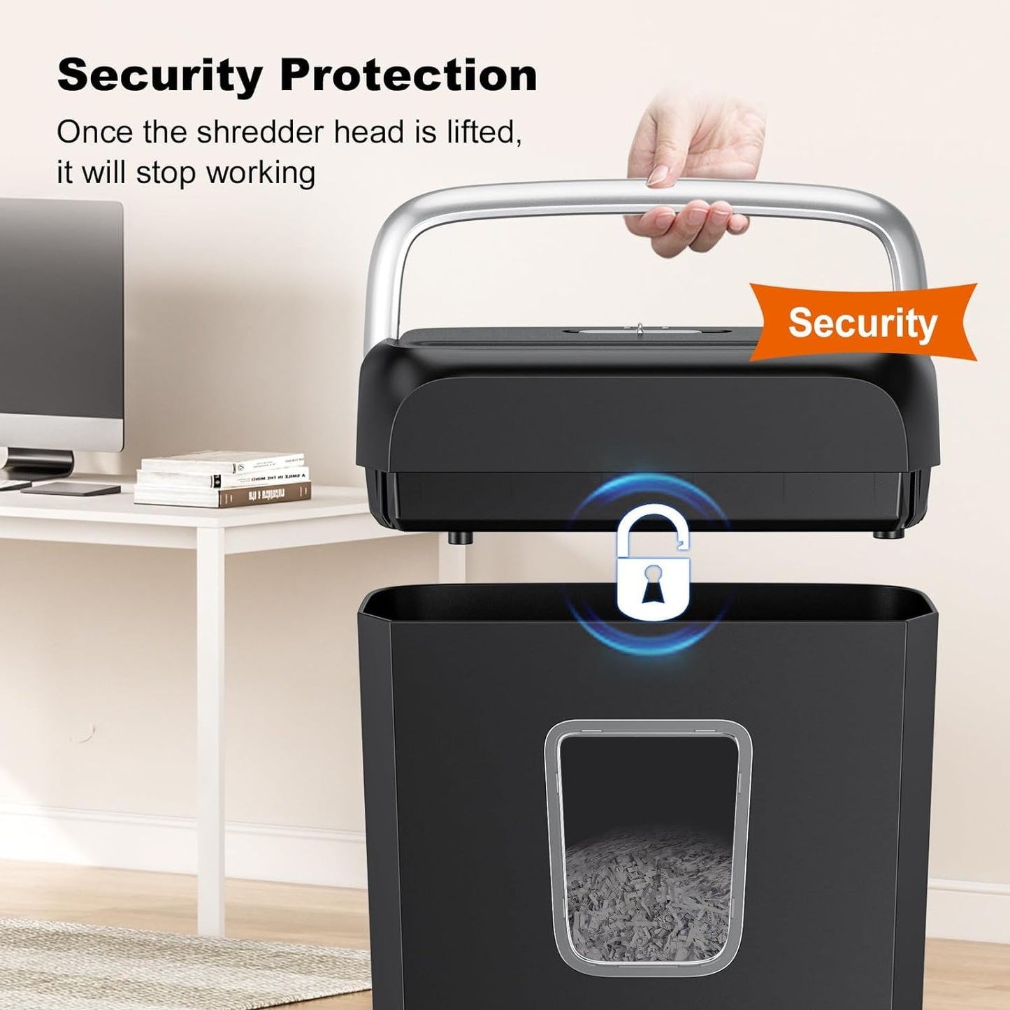 Bonsaii Paper Shredder, 5-6 Sheet Crosscut Shredder for Home Use, 3.4 Gals Wastebasket