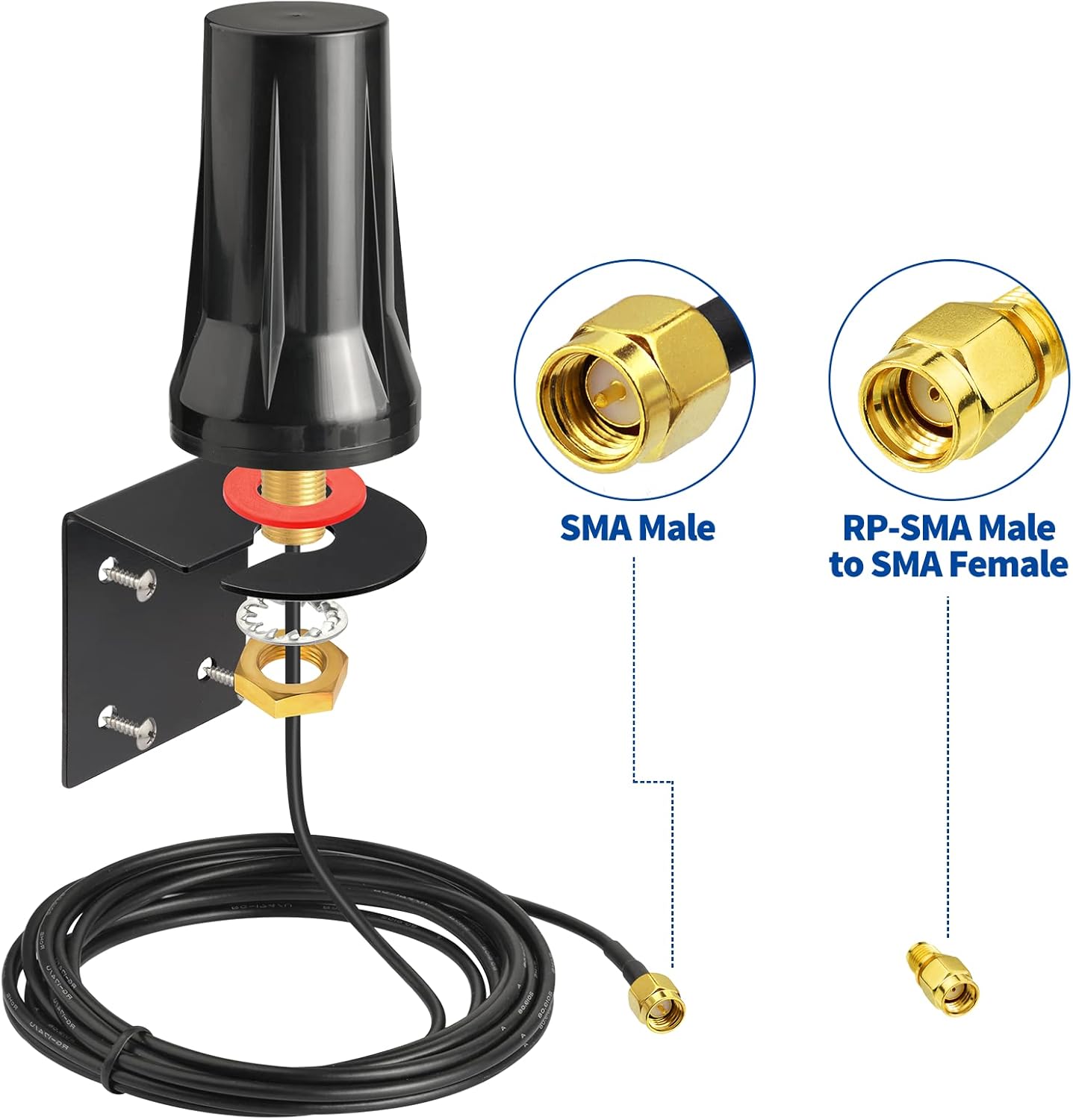 Bingfu 4G LTE Outdoor Wall Mount Waterproof Antenna SMA Male Antenna Compatible with Verizon AT&T T-Mobile Sprint 4G LTE Router Gateway Modem Cellular Trail Camera