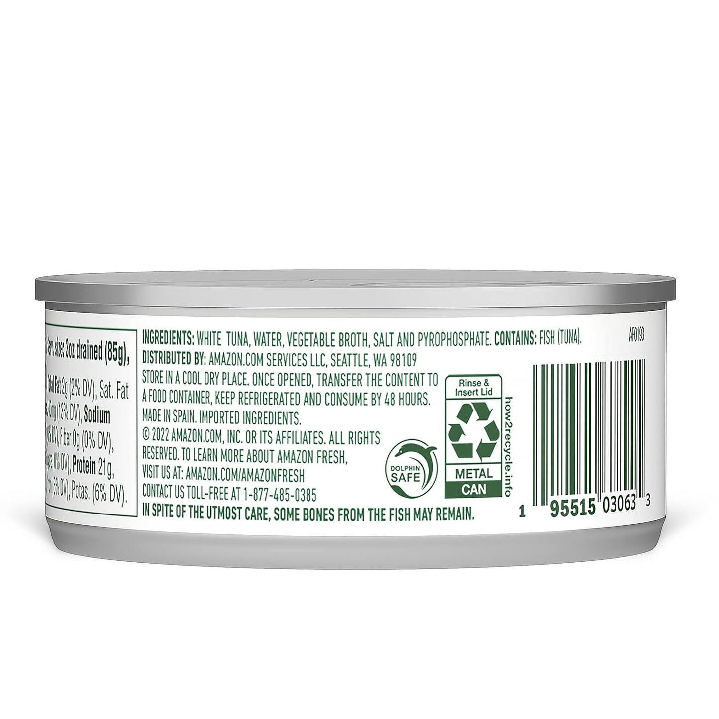 Amazon Fresh, Solid White Albacore Tuna, 5 Oz