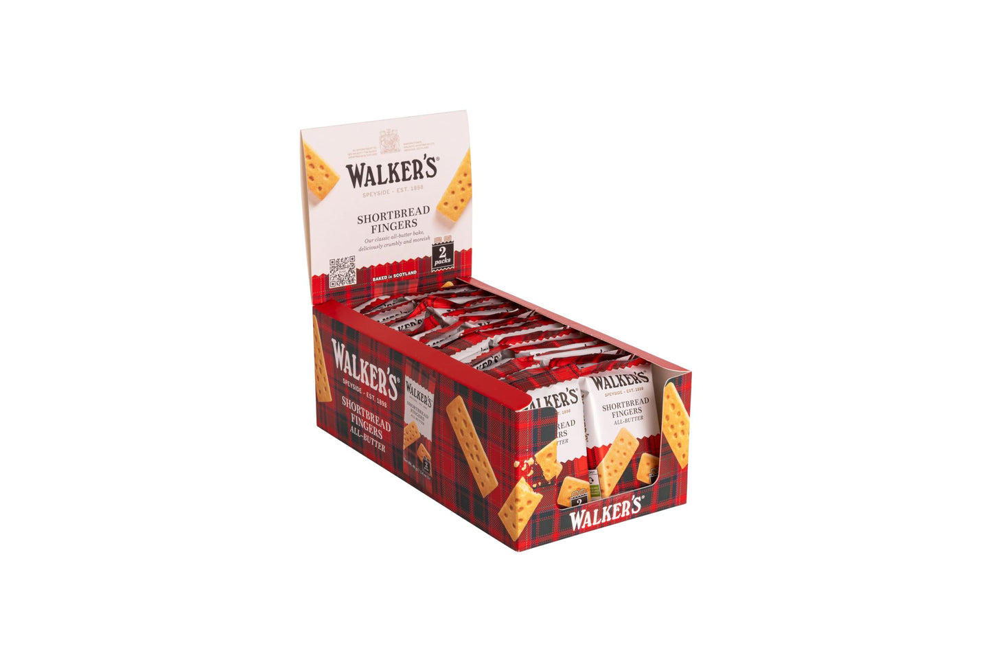 Walker’s All-Butter Shortbread Fingers - 2-Count Snack Packs (Pack of 24) - Authentic Shortbread Cookies from Scotland