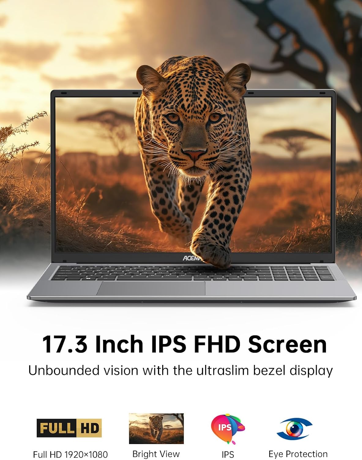 ACEMAGIC 2024 Newest 17.3Inch Laptop,FHD Display Laptop with Quad Core-12th Alder Lake N97(Up to 3.6GHz), 6000Mah Battery,16GB RAM 512GB ROM Business Laptop Computer.
