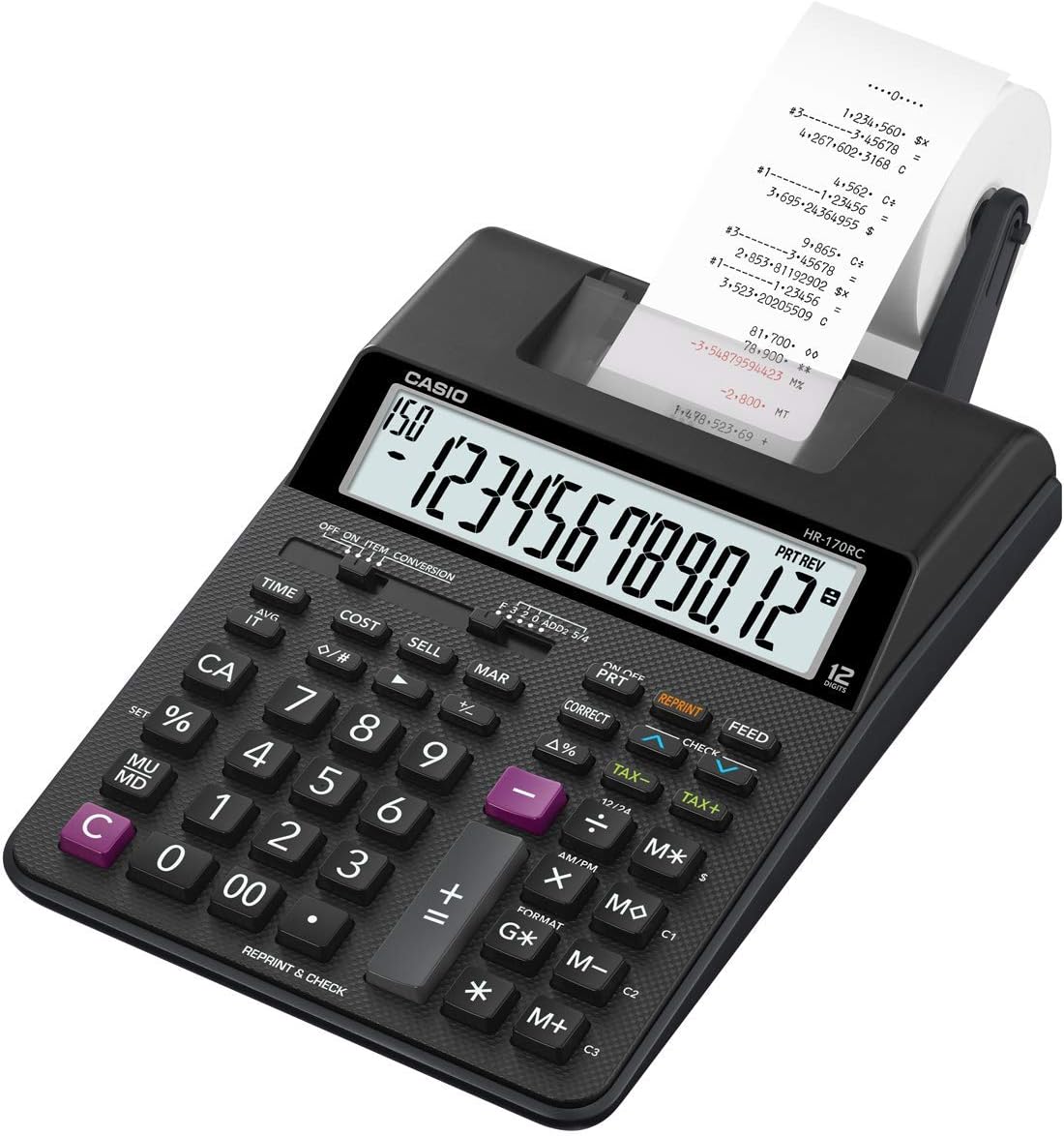 Casio HR-170RC Plus, Desktop Printing Calculator (New Version of The HR-100TM)
