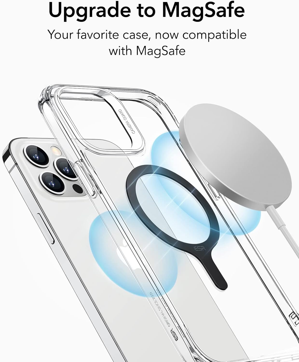 ESR for MagSafe Sticker 360, MagSafe Ring Magnet (HaloLock), 2 Pack Magnetic Ring, Universal Magnetic Wireless Charger Conversion Kit for iPhone 16/15/14/13/12/11, Galaxy S23/S22/S21 and More, Black