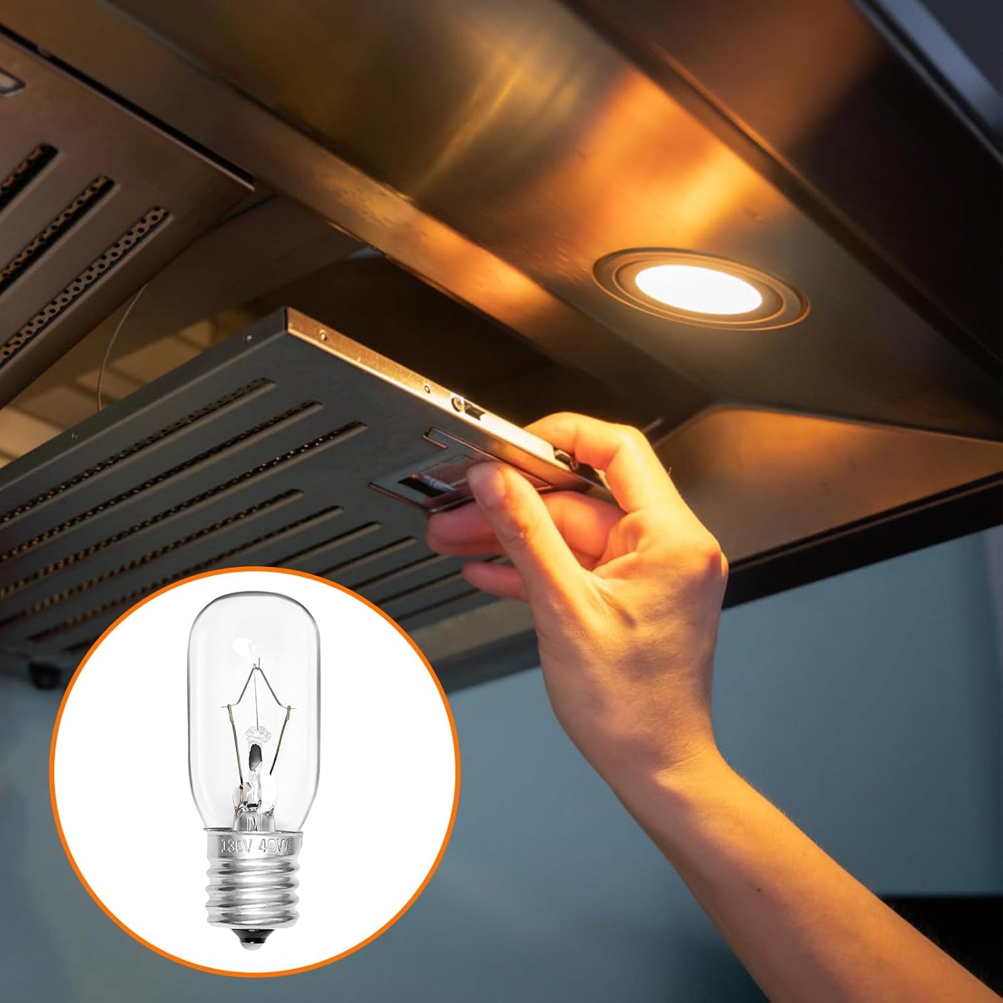 Belleone 2pcs Microwave Bulb WB36X10003-125V 40W Oven Light Bulb Compatible with GE LG Frigidaire Kenmore, Universal Type Stove Incandescent Warm White Light Lamp Replacement E17 Base Socket