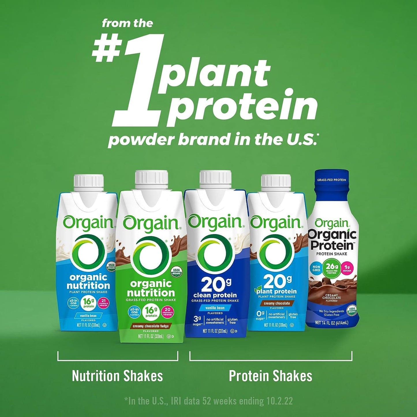 Orgain Organic Vegan Protein Shake, Creamy Chocolate - 20g Plant Based Protein, Ready to Drink, Fruits & Vegetables, Gluten Free, Kosher, No Soy or Dairy Ingredients, 11 Fl Oz (Pack of 12)
