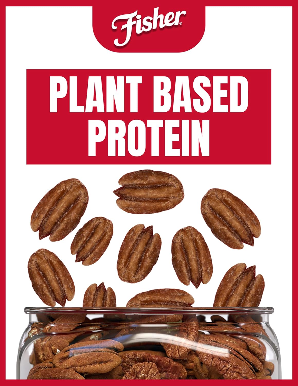 Fisher Oven Roasted Never Fried Mammoth Pecans, 17 Ounces (Pack of 1), Heart Healthy Snacks for Adults, Made with Sea Salt, No Added Oil or Artificial Ingredients , Gluten Free, Vegan Protein, Bulk