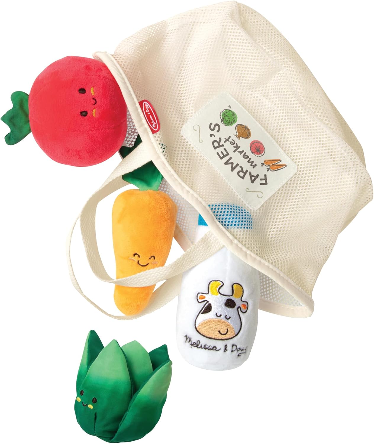 Melissa & Doug Multi-Sensory Market Basket Fill & Spill Toy - Pretend Play Food Menus Grocery Toys, Sorting And Stacking Multi-Sensory Toys For Infants And Toddlers Ages 1+