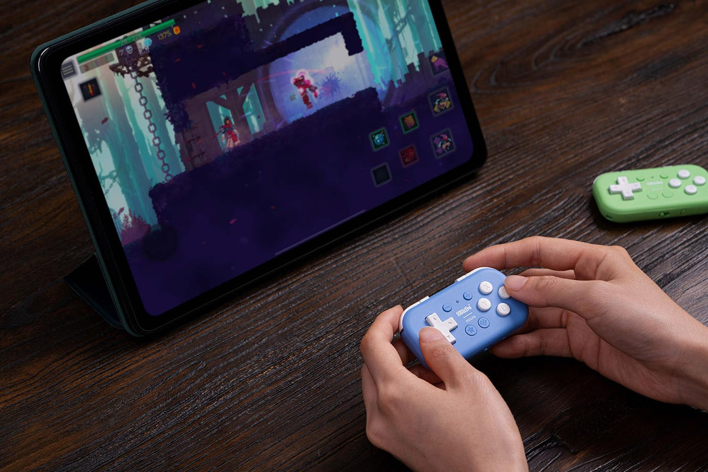 8Bitdo Micro Bluetooth Gamepad Pocket-sized Mini Controller for Switch, Android, and Raspberry Pi, Supports Keyboard Mode (Blue)